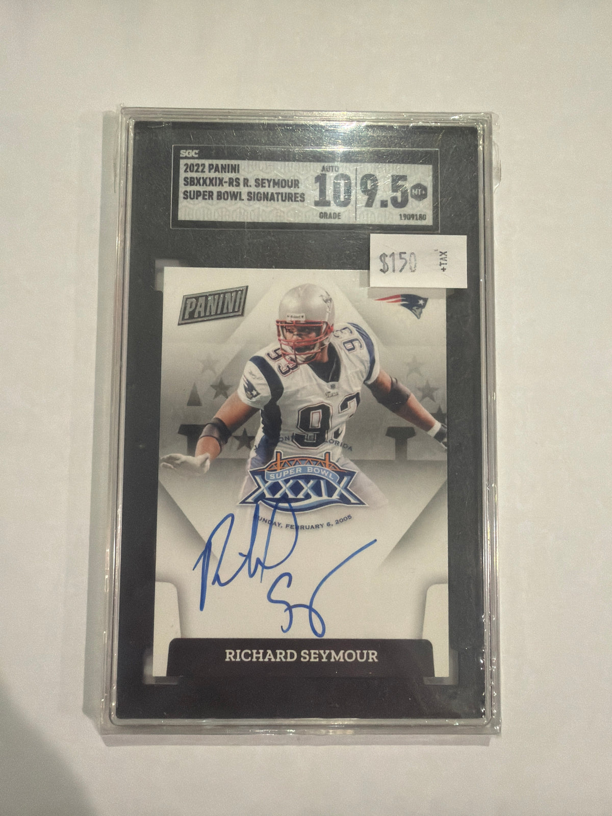 2022 Panini Super Bowl Signatures Richard Seymour SGC 10/9.5