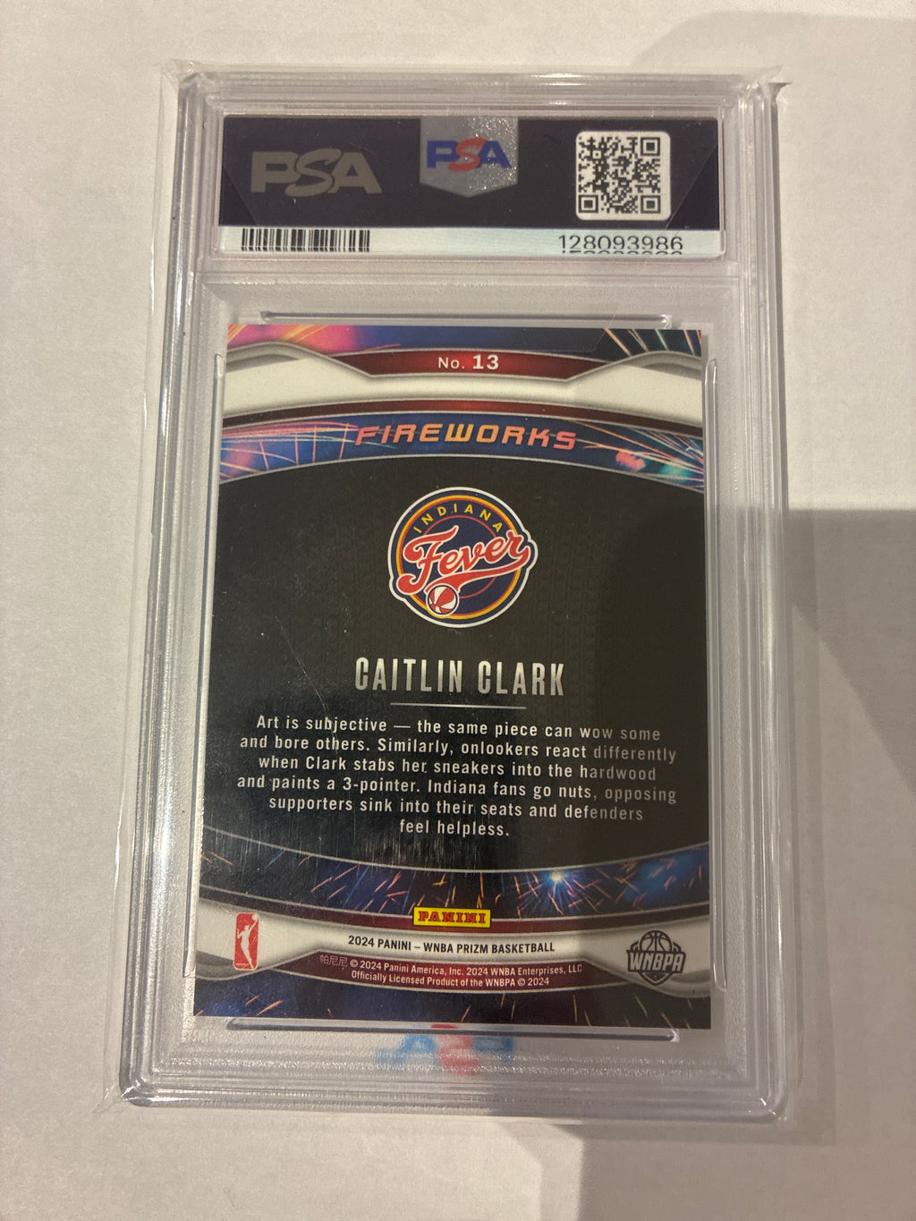 2024 Prizm WNBA Caitlin Clark fireworks PSA 10 ￼