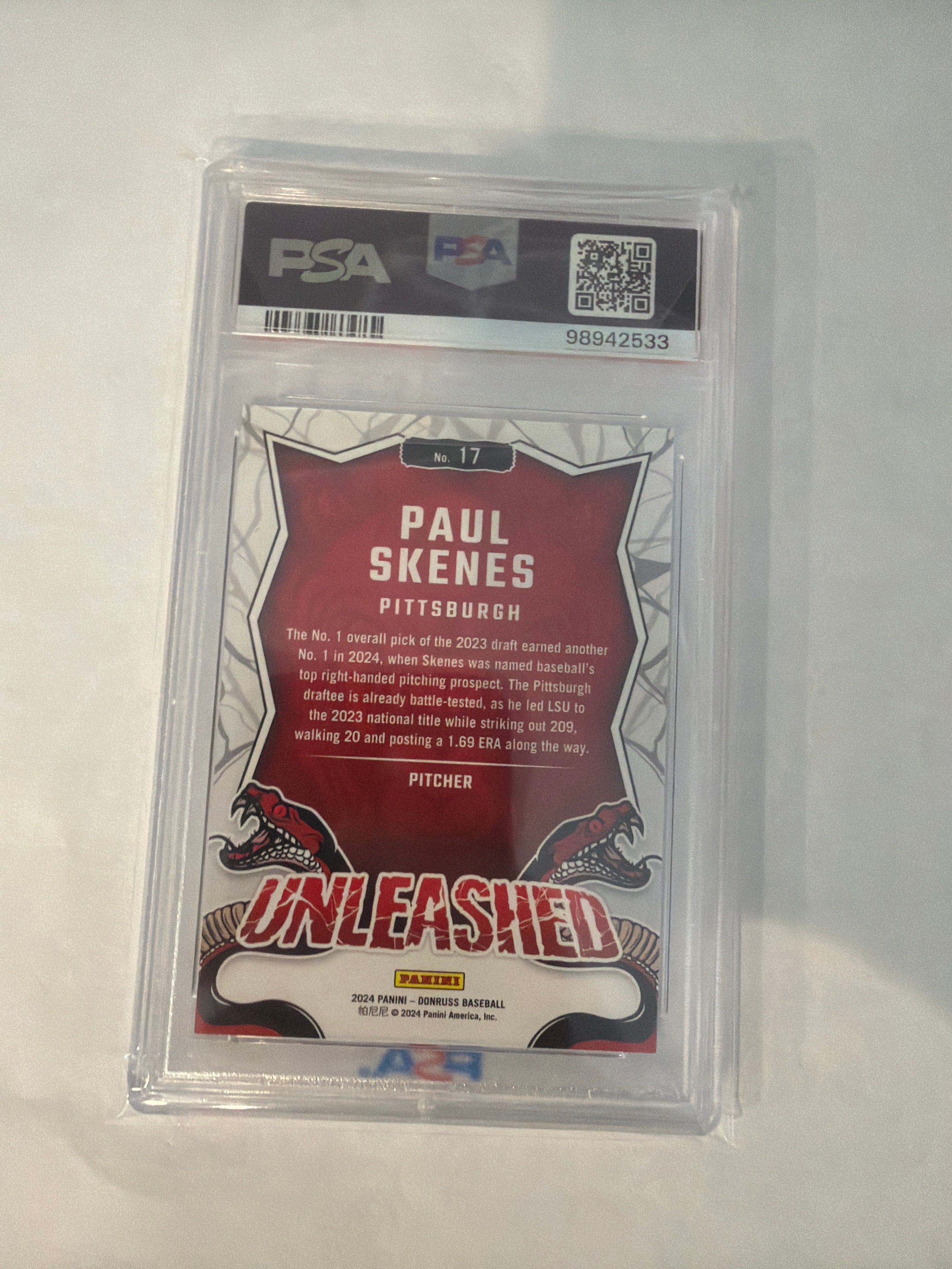 2024 Donruss Paul Shane’s unleashed red ice PSA10