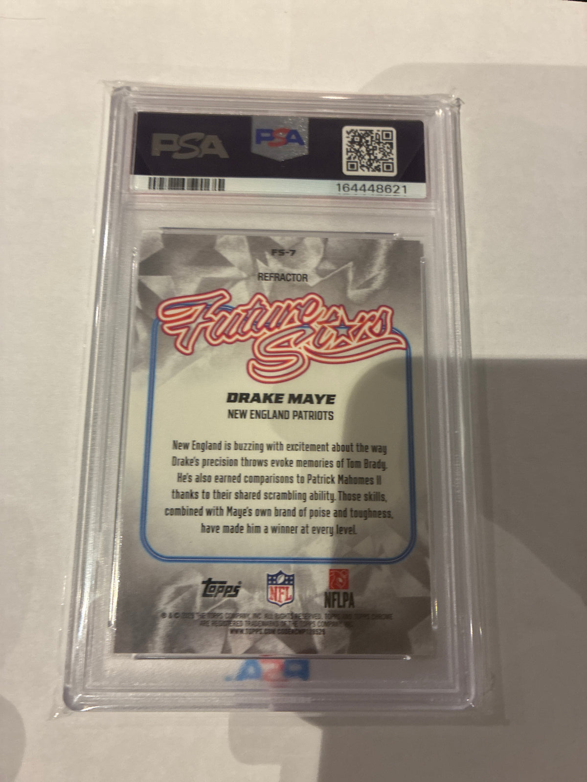 2025 Topps Chrome Drake Maye￼ Future Stars Refractor PSA 10