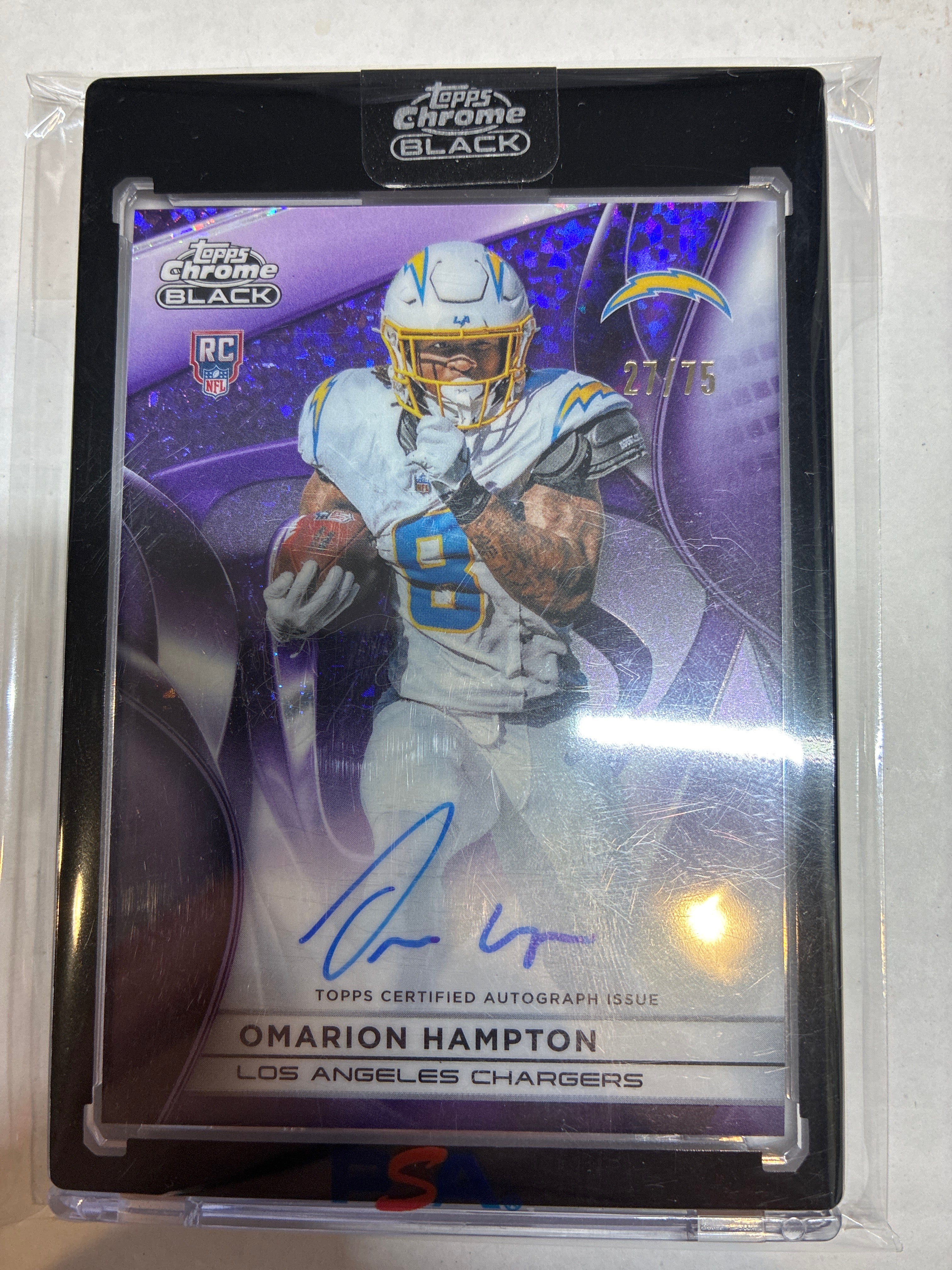 2025 Topps Chrome Black Omarion Hampton Auto RA-OH Purple Mini Diamond 27/75