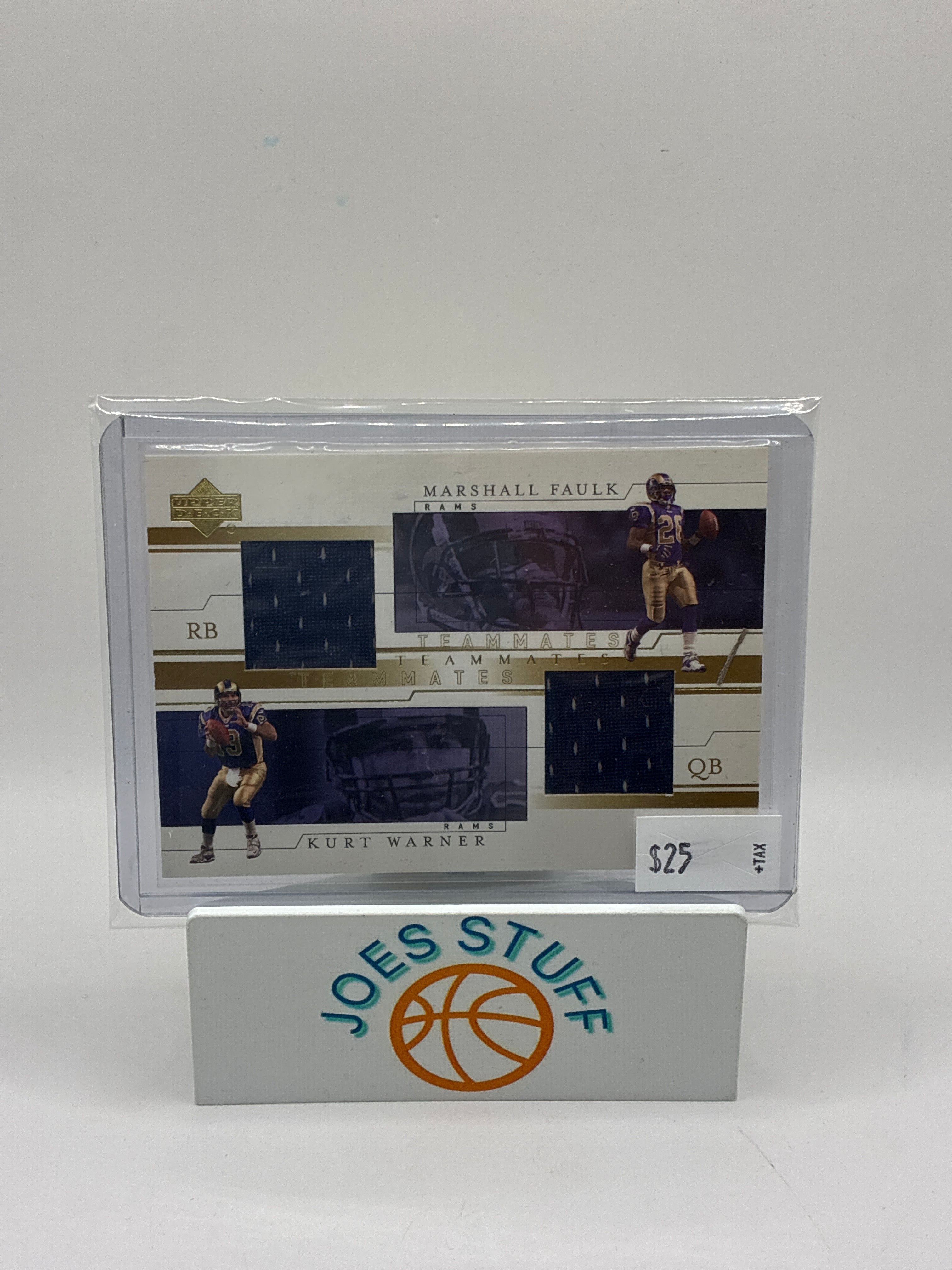 2001 Upper Deck Teammates Jerseys Marshall Faulk, Kurt Warner
