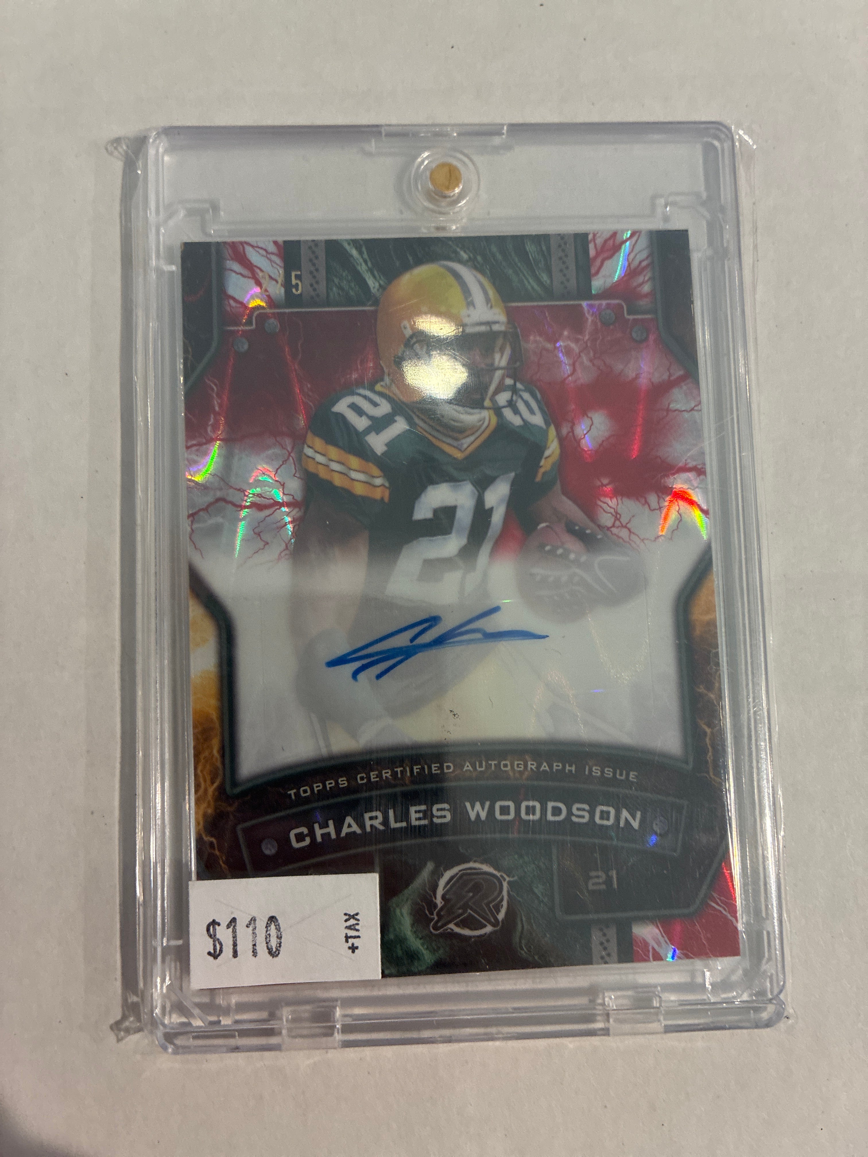 2025 Topps Resurgence Charles Woodson Signature Red Lava 2/5