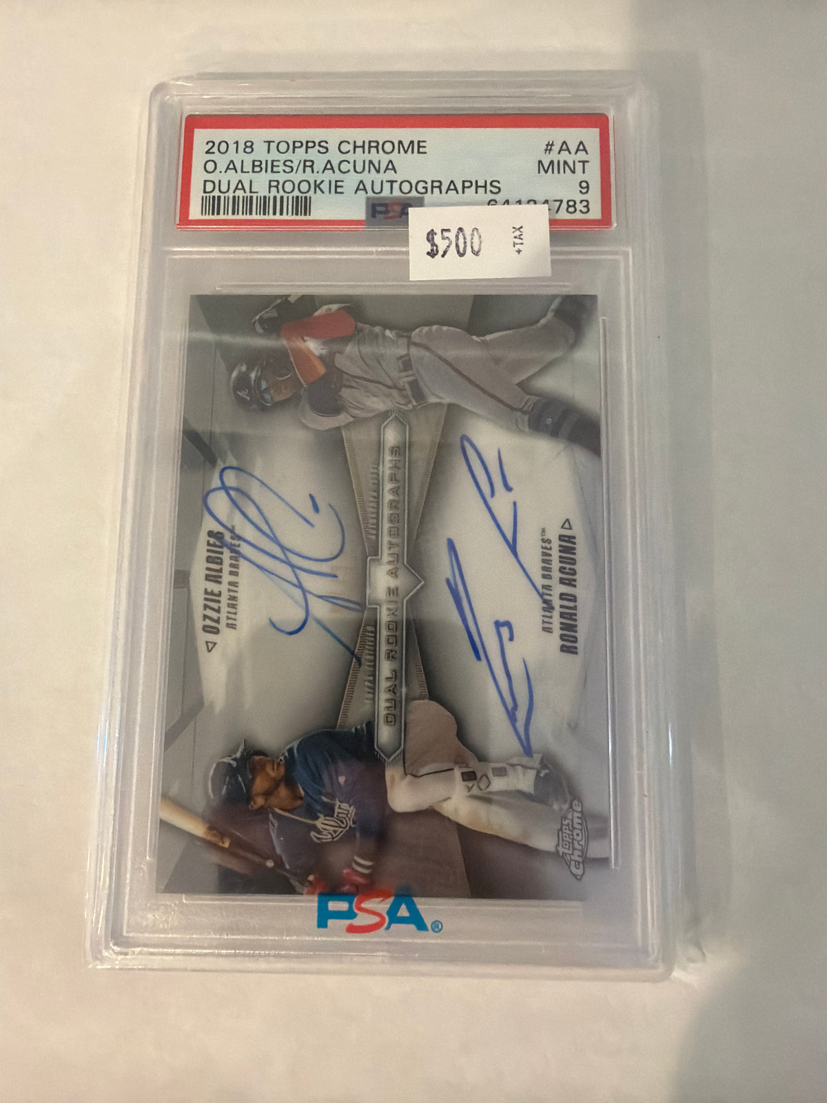 2018 Topps chrome O.Albies/R.Acuna dual Rookie autographs PSA10