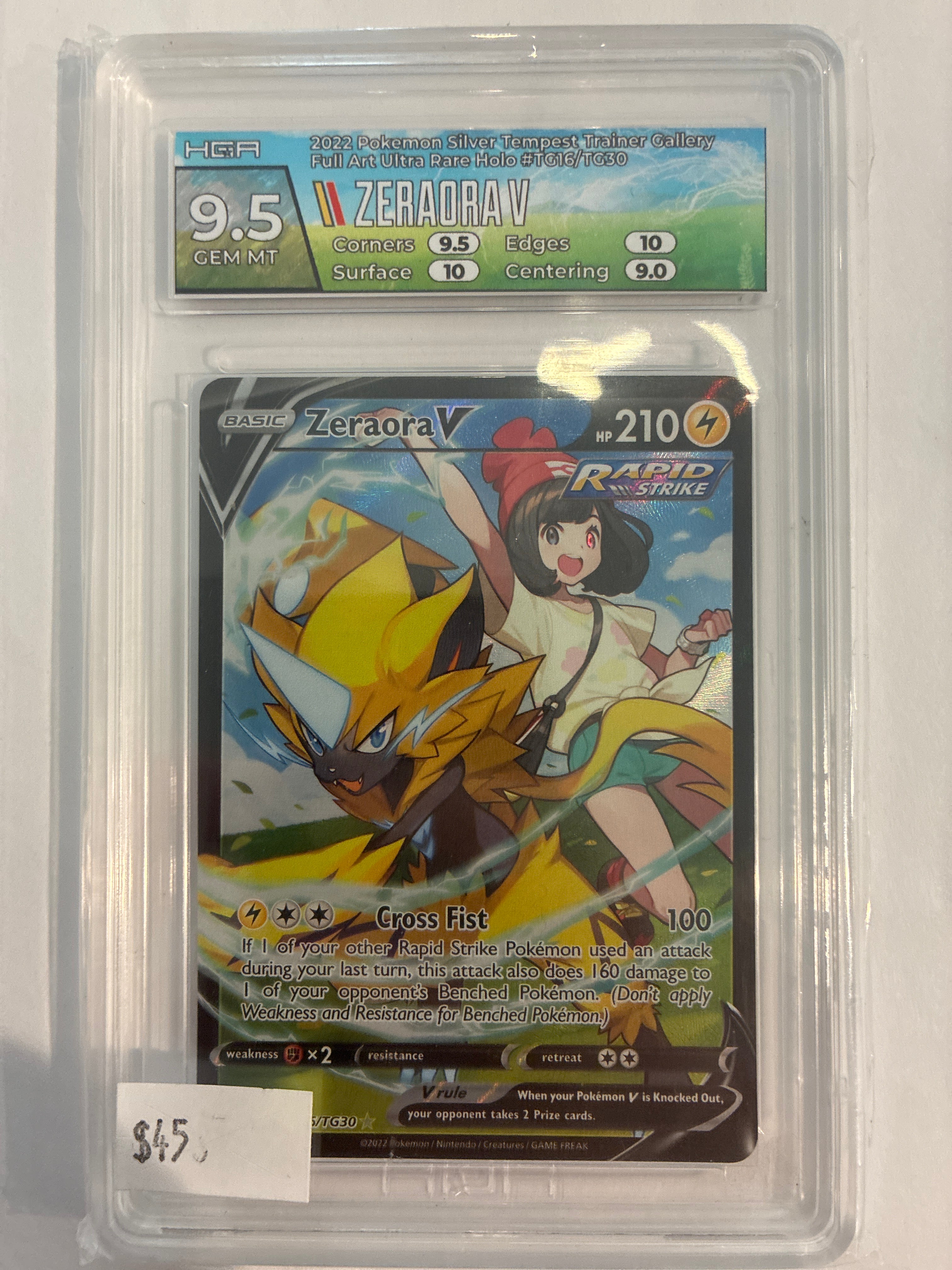 2022 Pokemon Silver Tempes - Zeraora V TG16/TG30 HGA 9.5