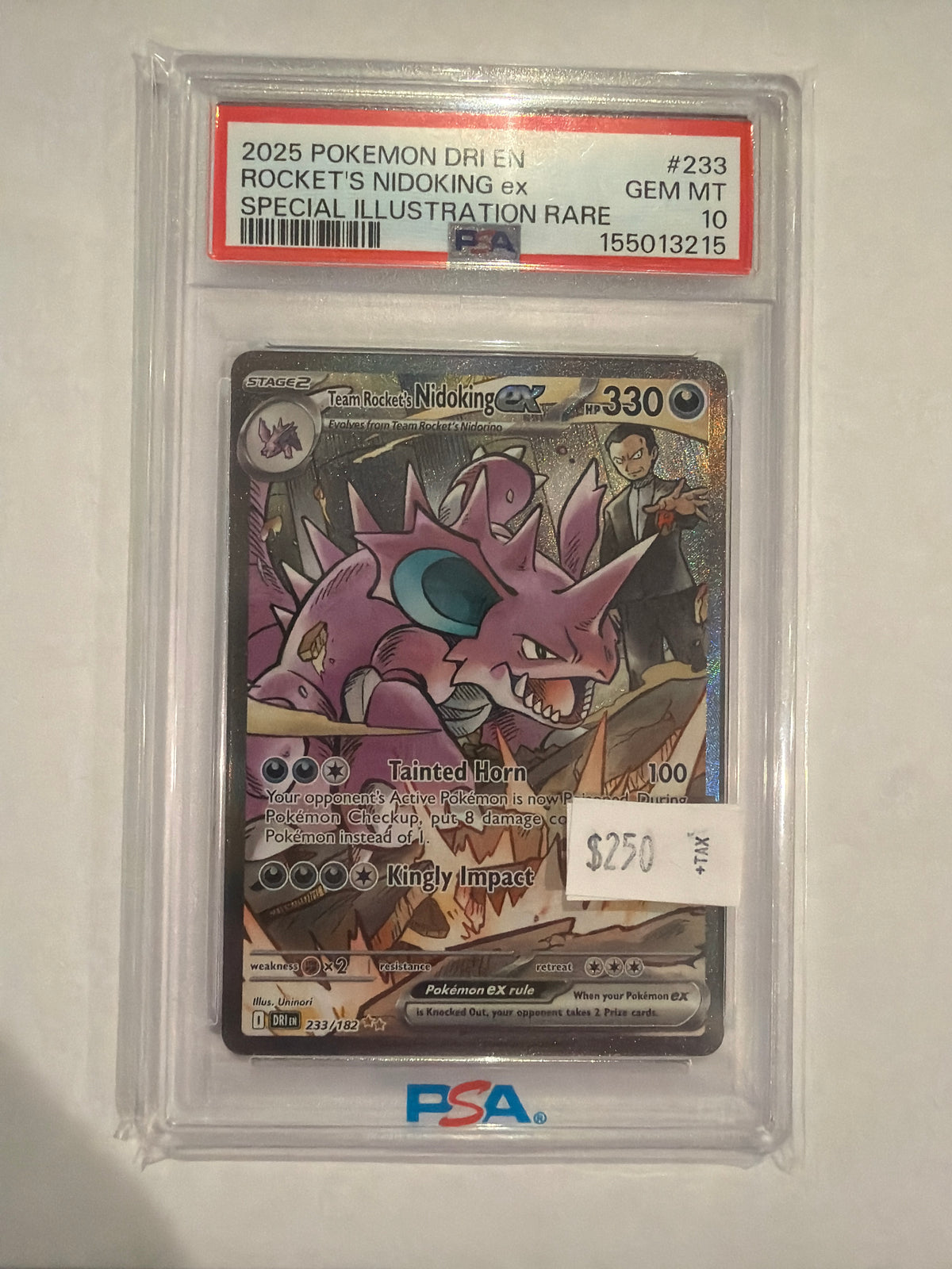 2025 Pokemon Dri En Special Illustration Rare Rocket's Nidoking ex 233/182 PSA 10