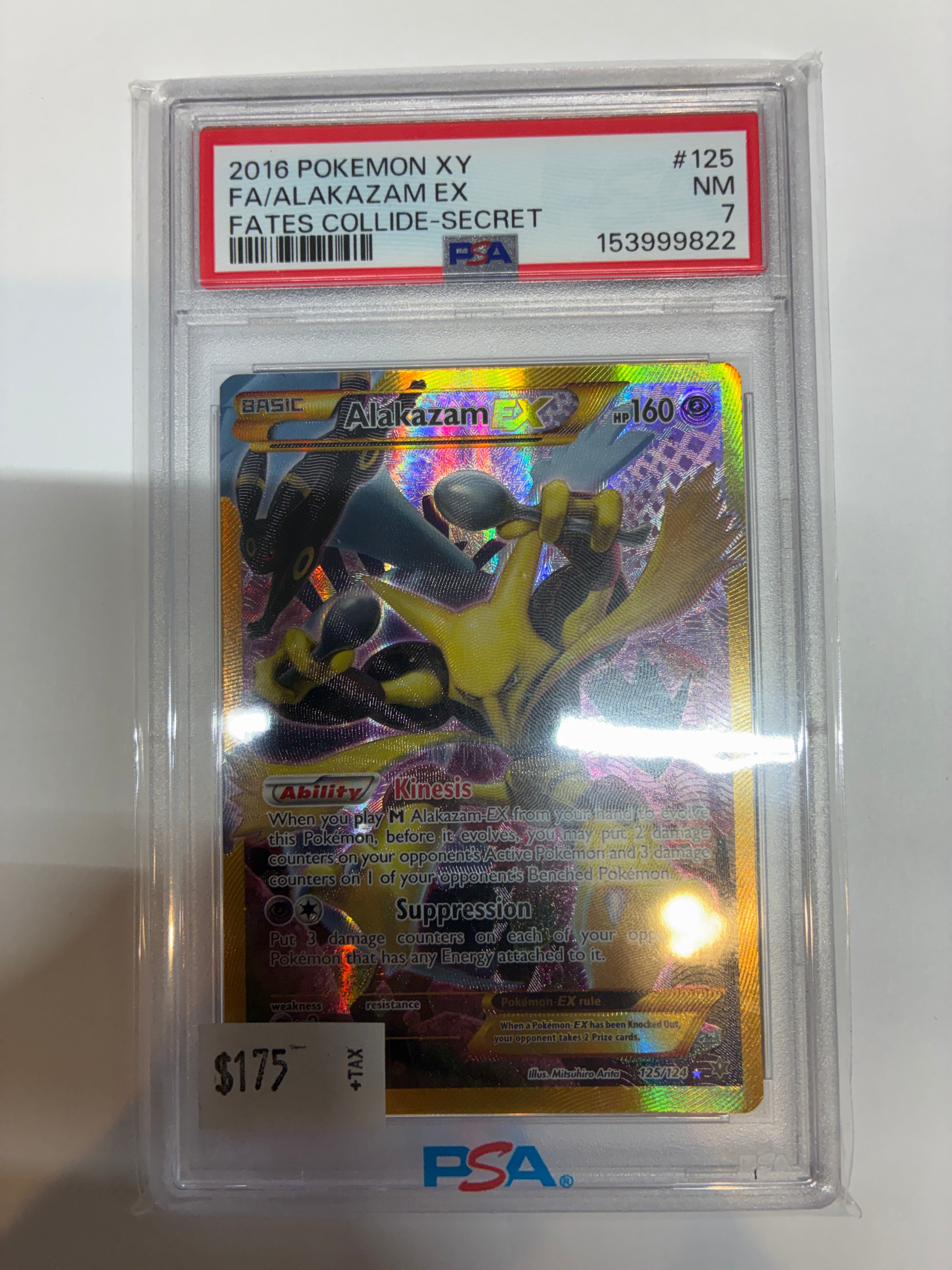 Alakazam EX (Secret) 125/124 Fates Collide PSA 7