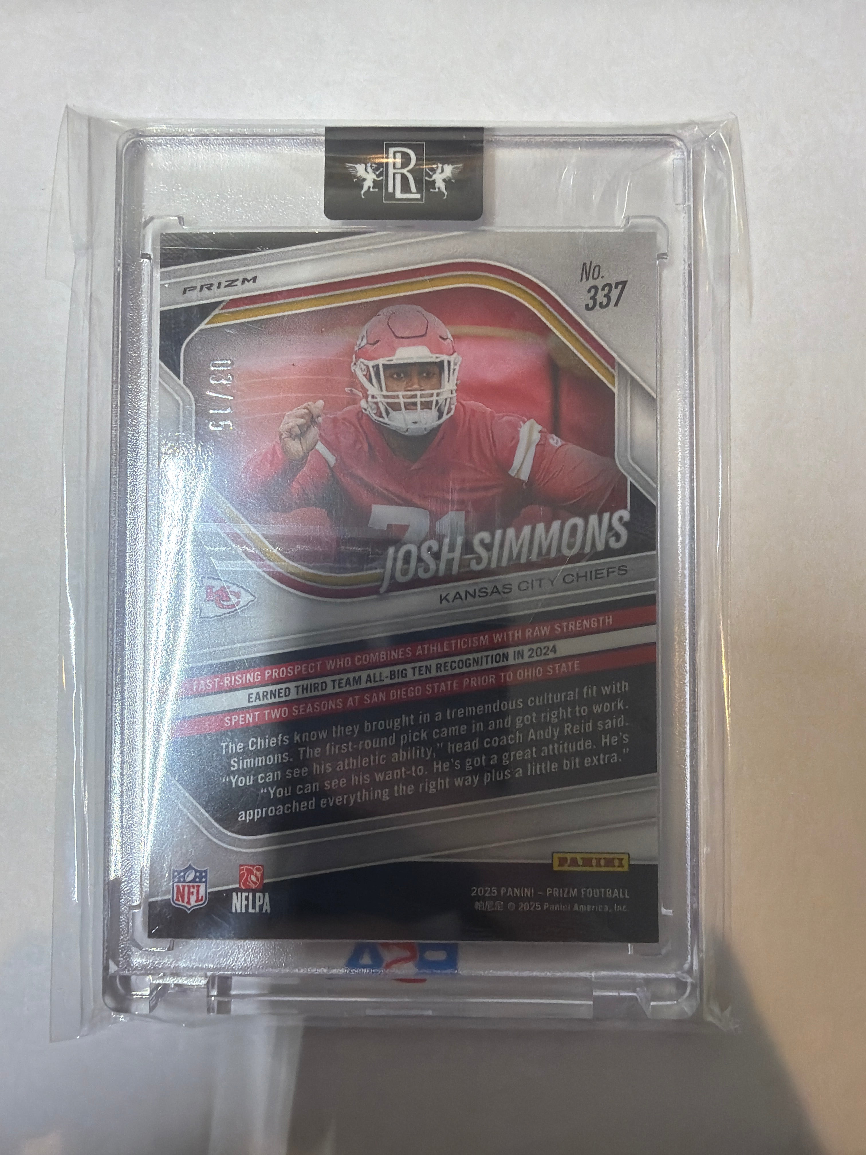2025 Prizm Josh Simmons rookie