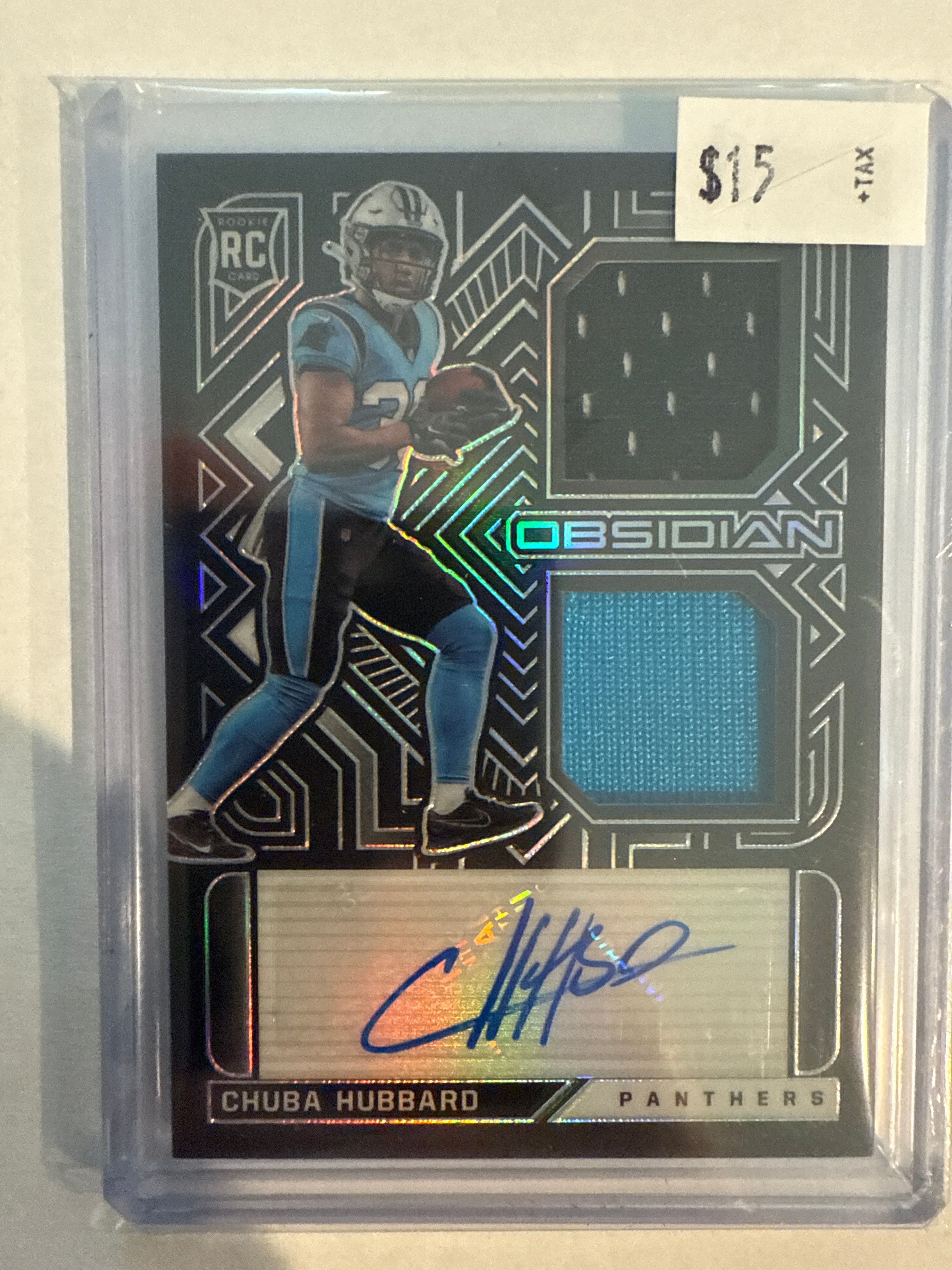 2021 Obsidian Chuba Hubbard 147/150 Patch Auto