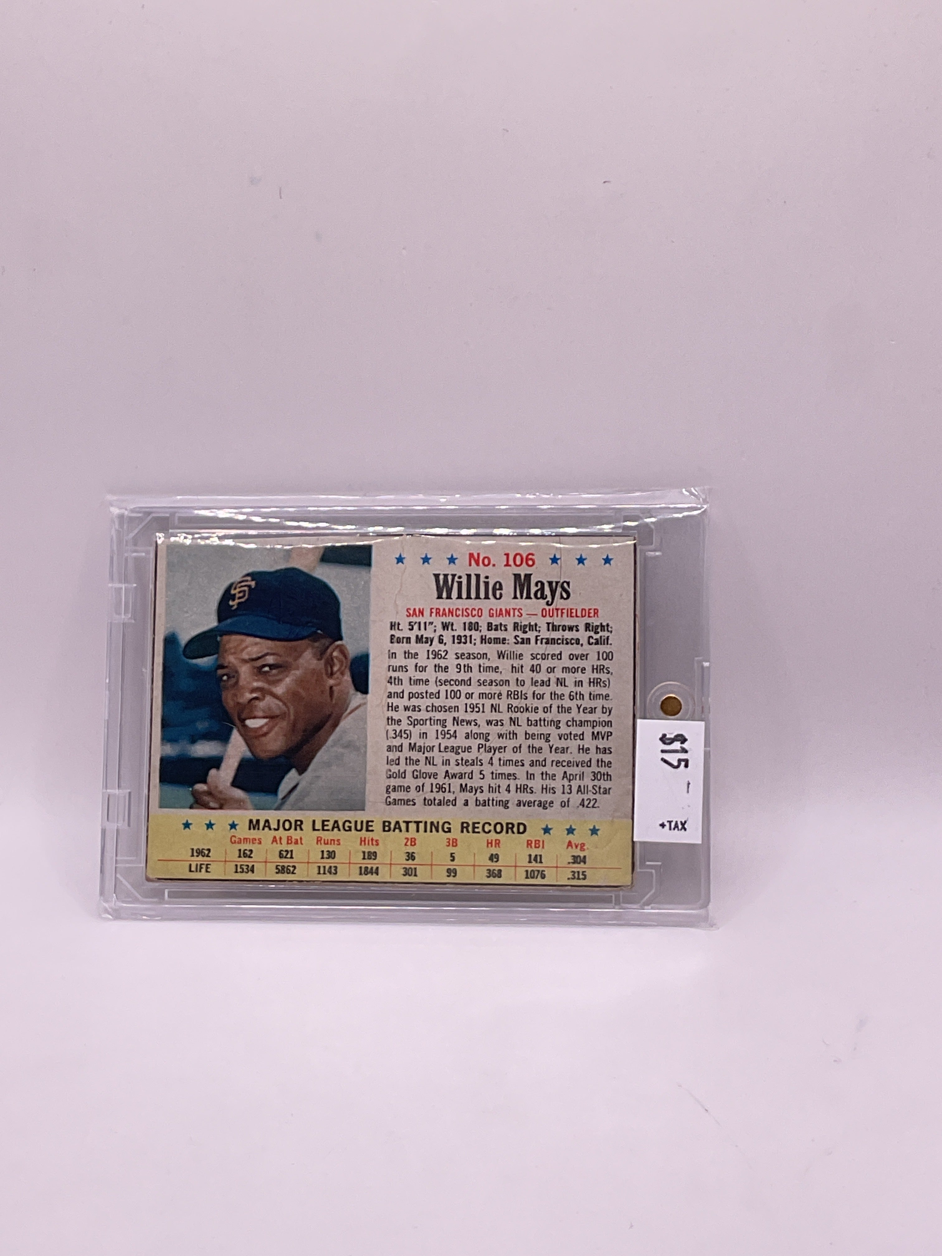 1963 Post Willie Mays