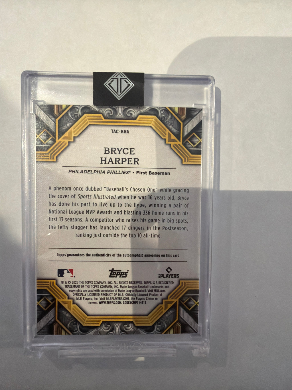 2025 Topps Bryce Harper Auto 18/25