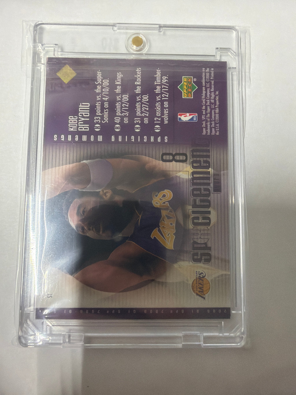 2000 spxcitement Kobe Bryant upper deck