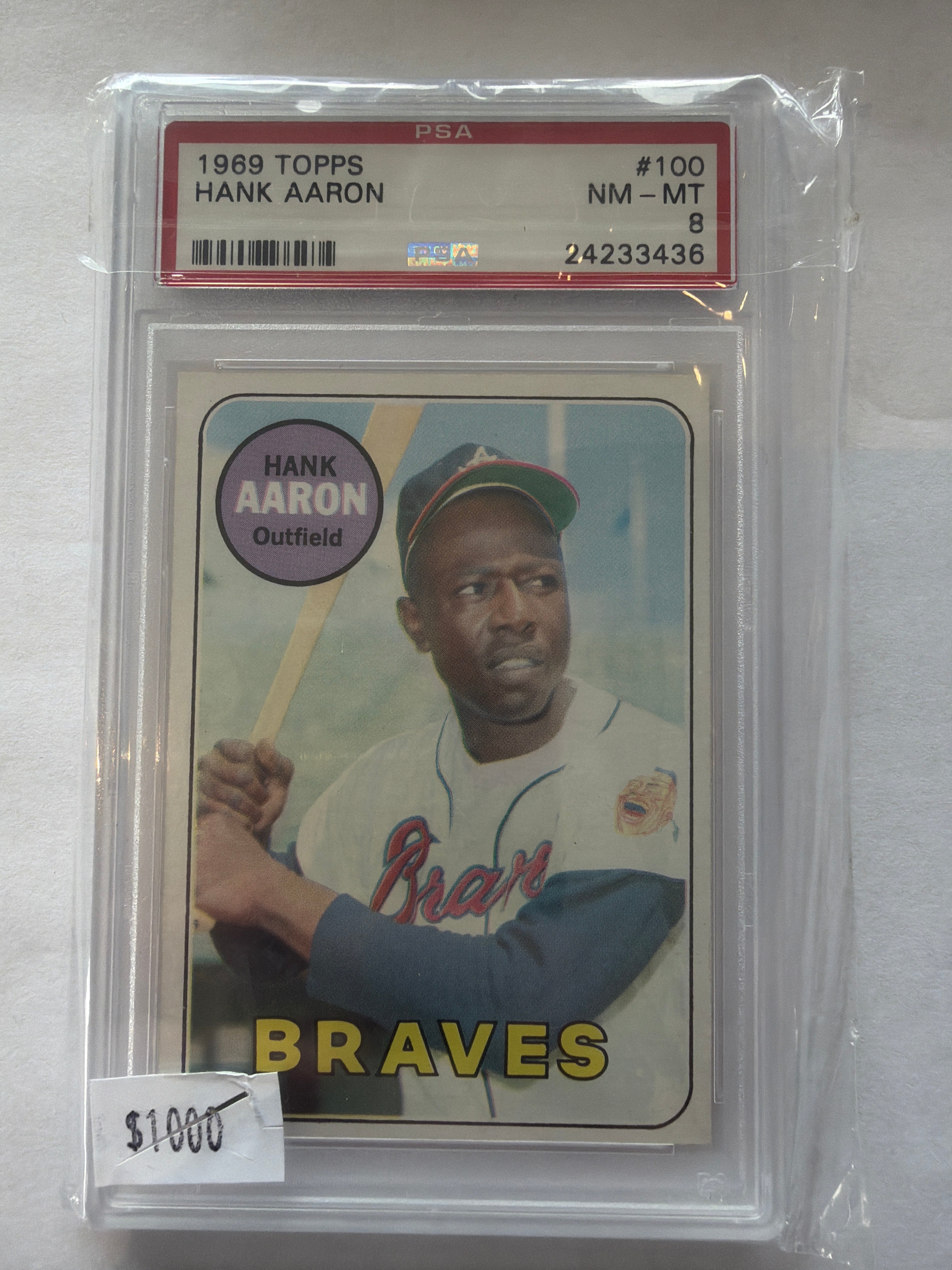 1969 Topps Hank Aaron PSA 8