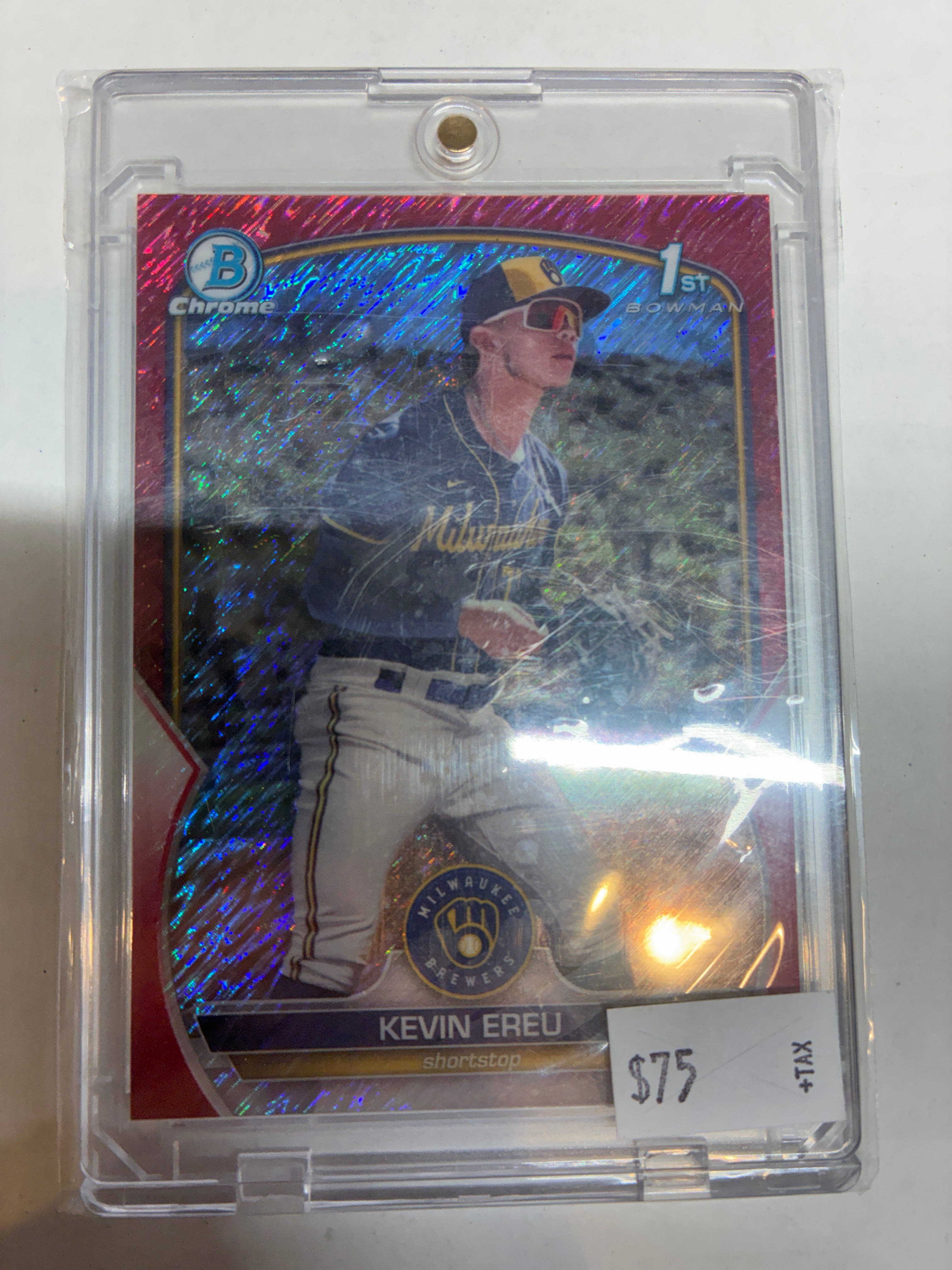 2023 Bowman Chrome Prospects Kevin Ereu Fuchsia Shimmer Refractor 03/10