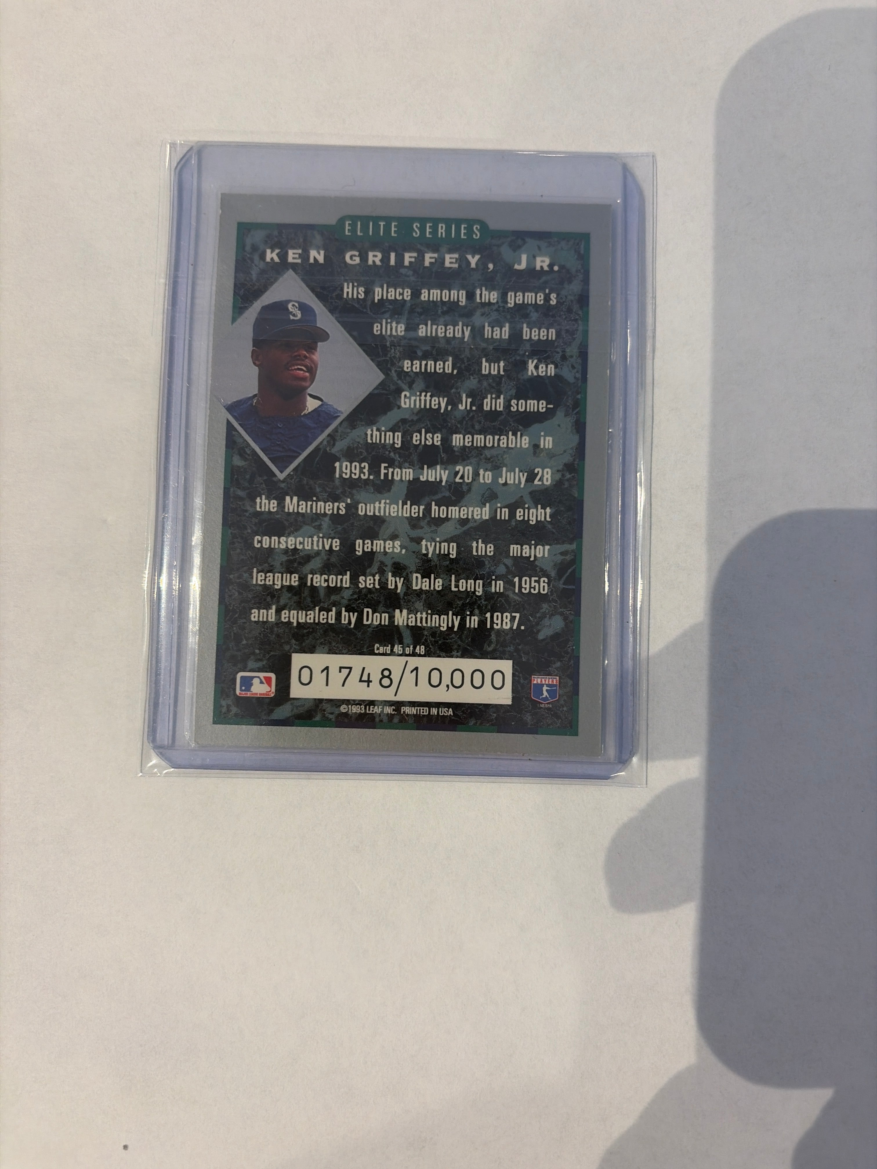 1993 Donruss elite series 1748/10000 Ken Griffey Jr