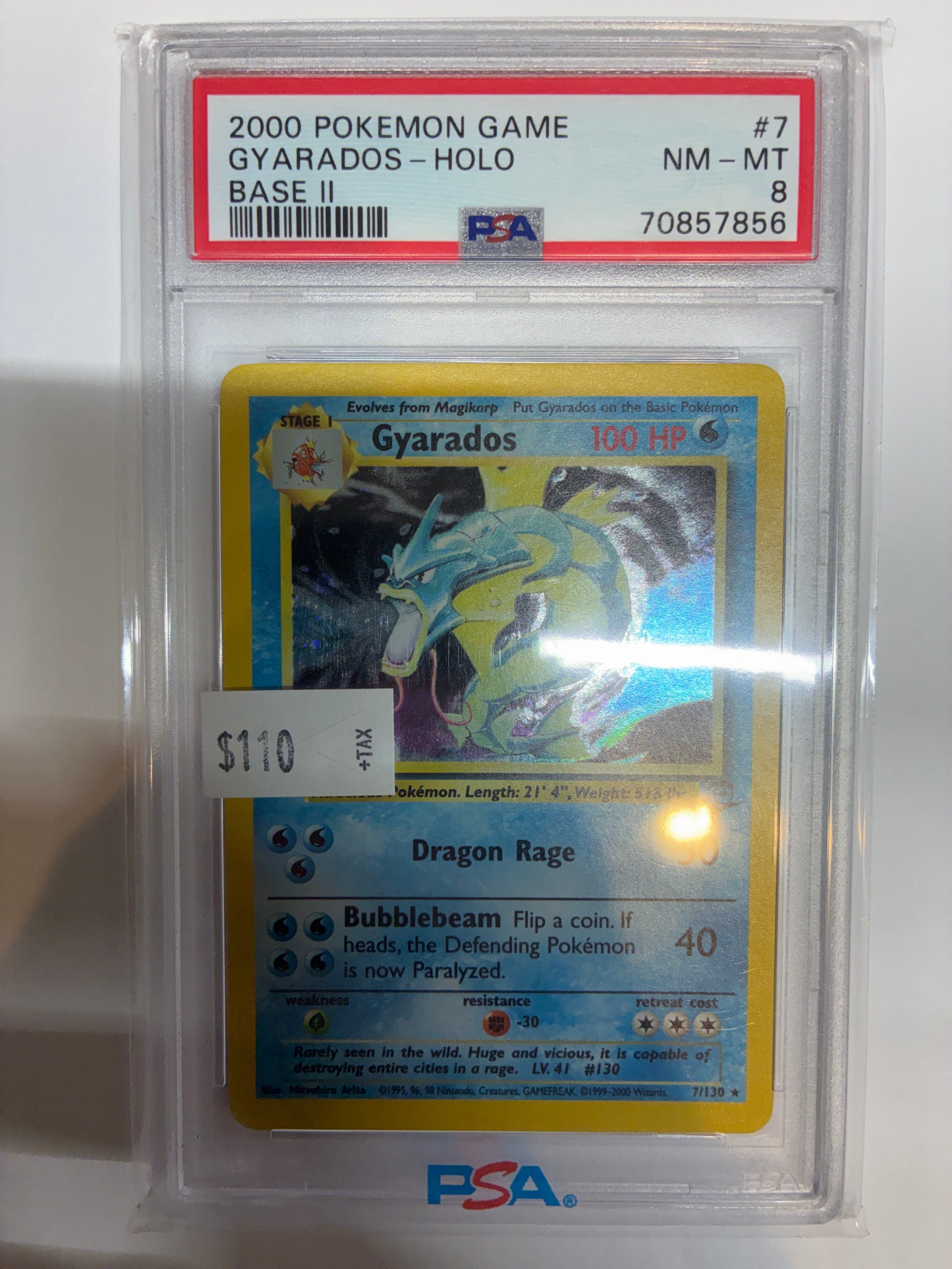 Gyrados 007/130 Base Set 2 Holo PSA 8