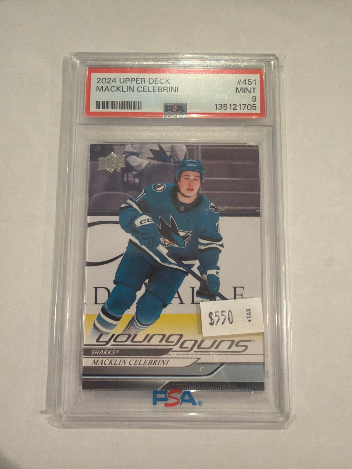2024 Upper Deck Young Guns Macklin Celebrini PSA 9