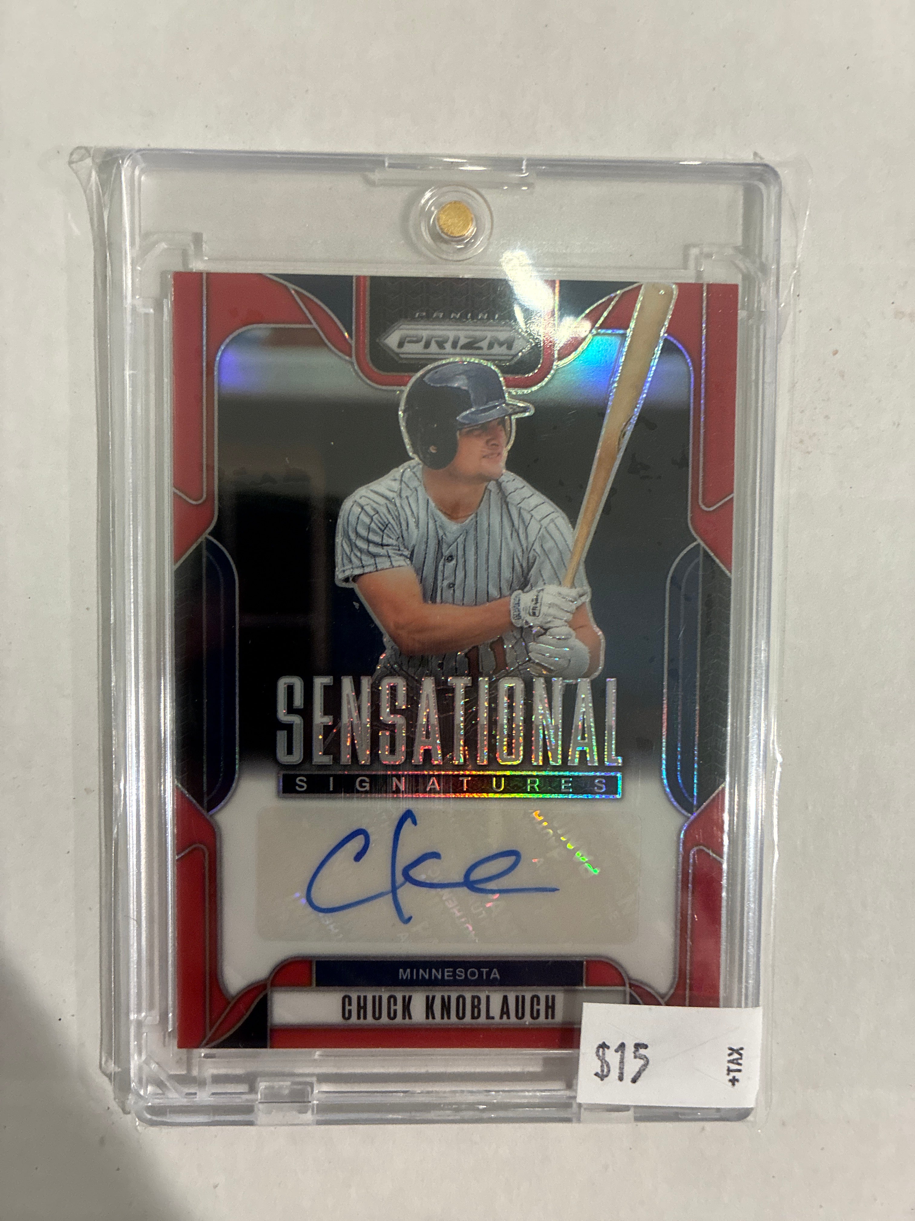 2025 Panini Sensational Signatures Chuck Knoblauch Red Prizm 31/99