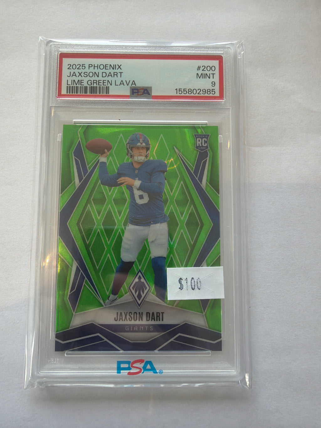 2025 phoenix Jaxon dart lime green lava PSA9