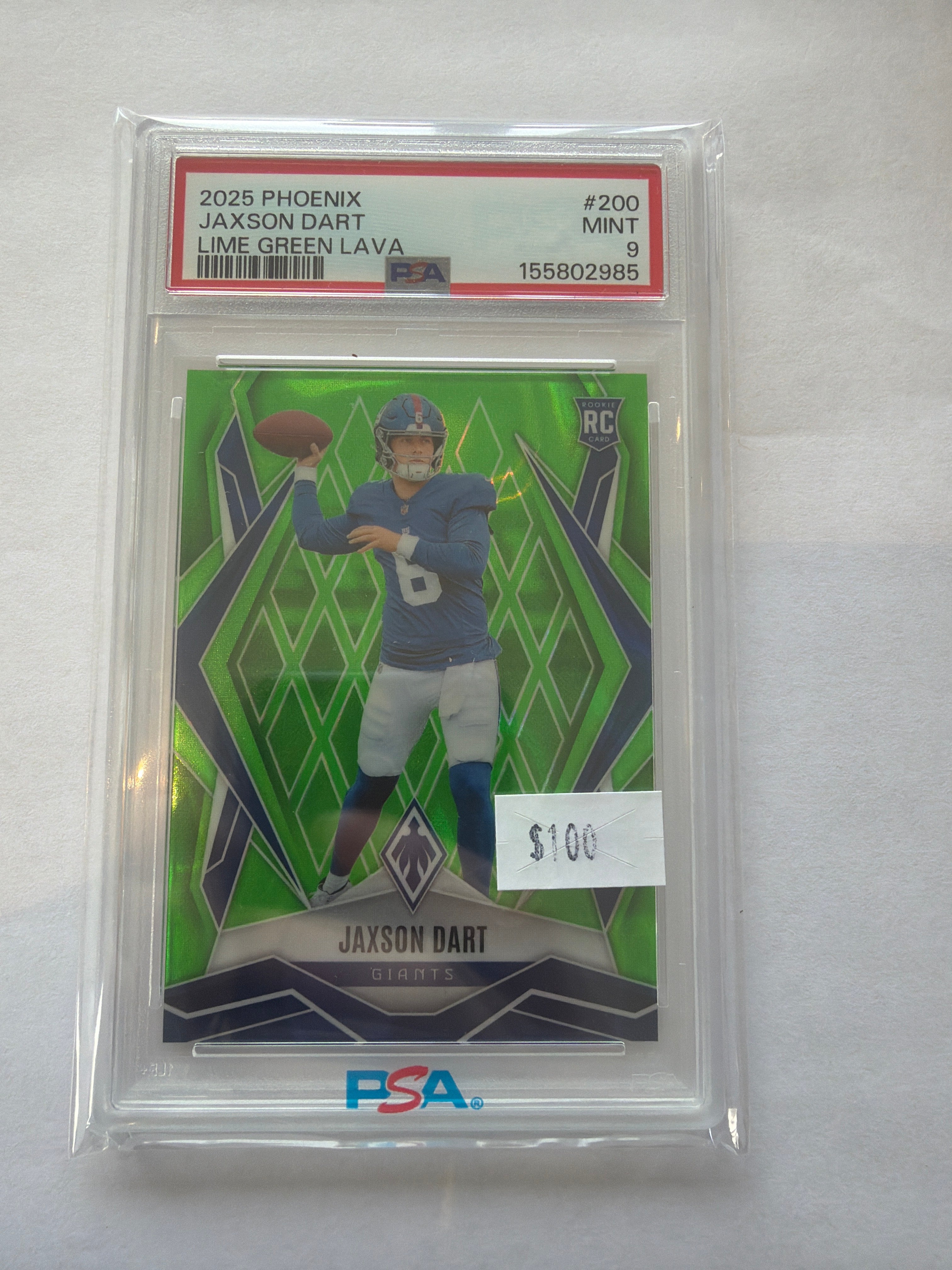 2025 phoenix Jaxon dart lime green lava PSA9