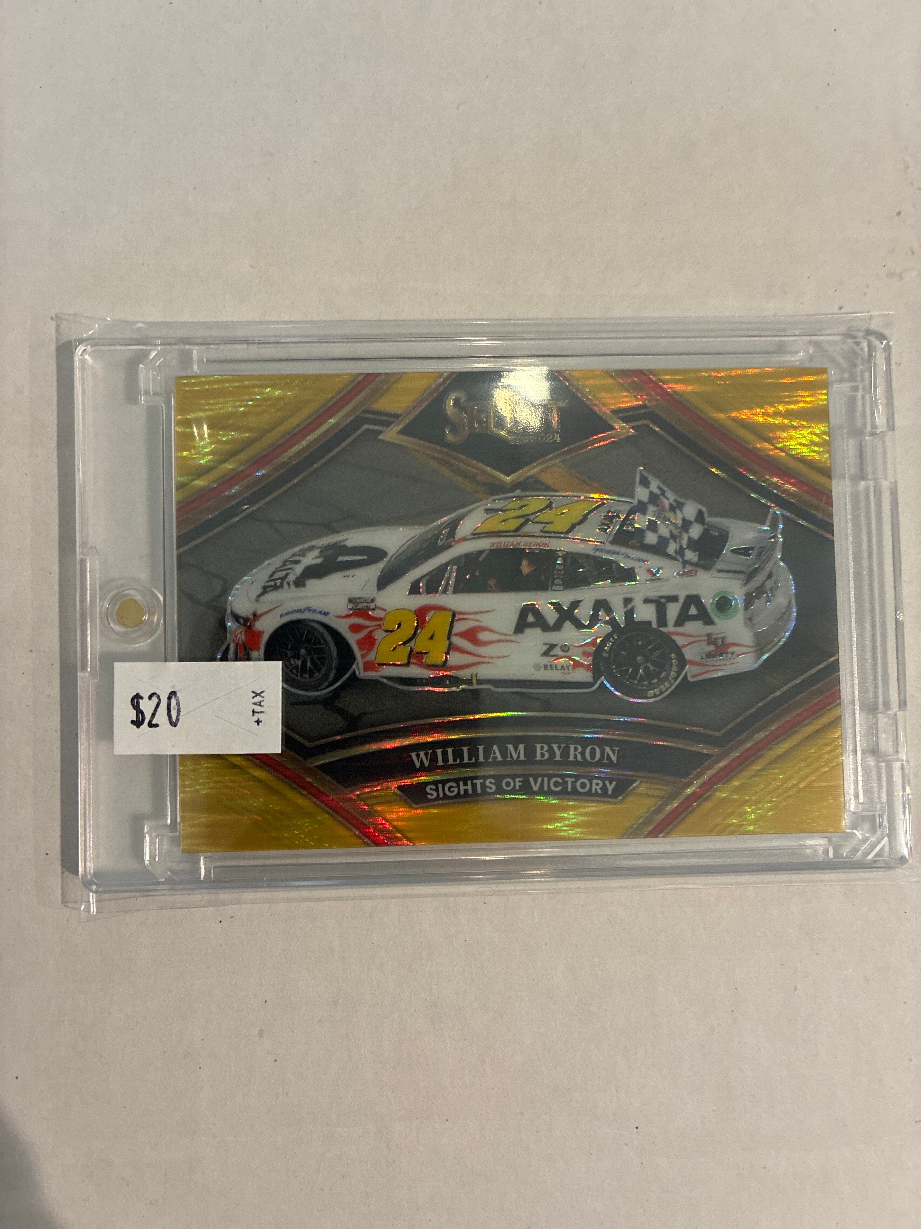2024 Panini Select Nascar William Byron Sights of Victory Yellow Wave Refractor 07/10