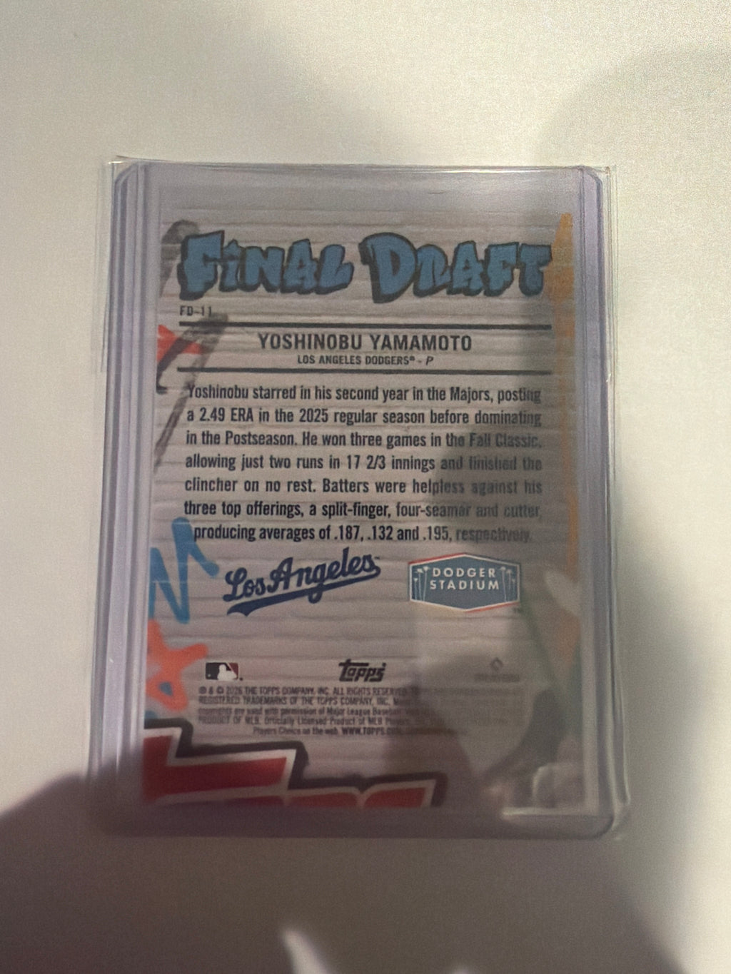 2026 Topps Chrome Final Draft Yoshinobu Yamamoto