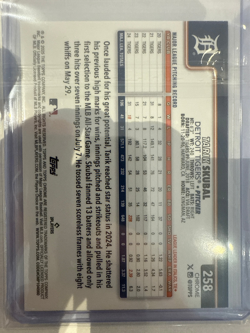 2025 Topps chrome Tarik Skubal