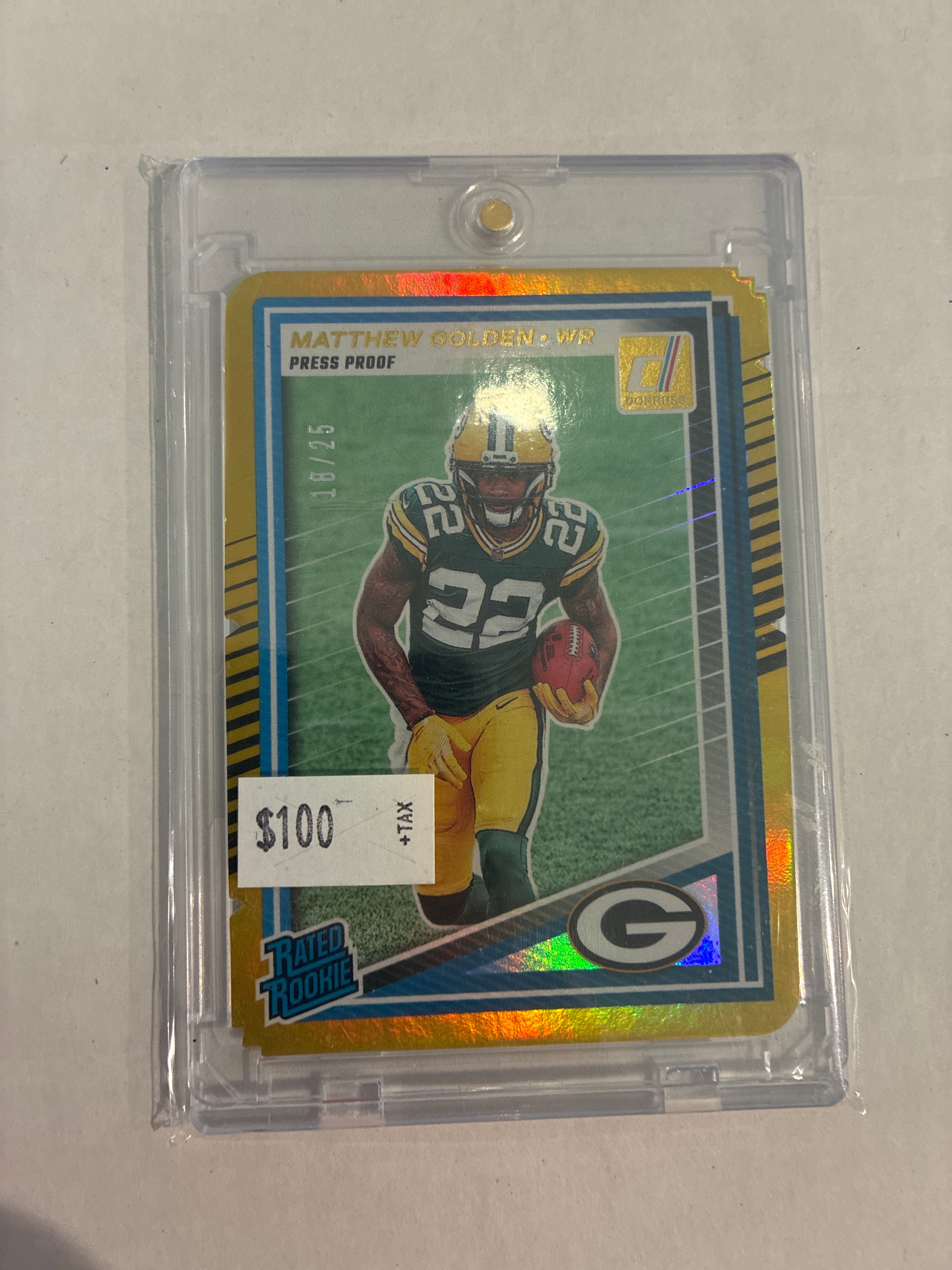 2025 Panini Donruss Rated Rookie Matthew Golden #311 Press Proof Die Cut 18/25
