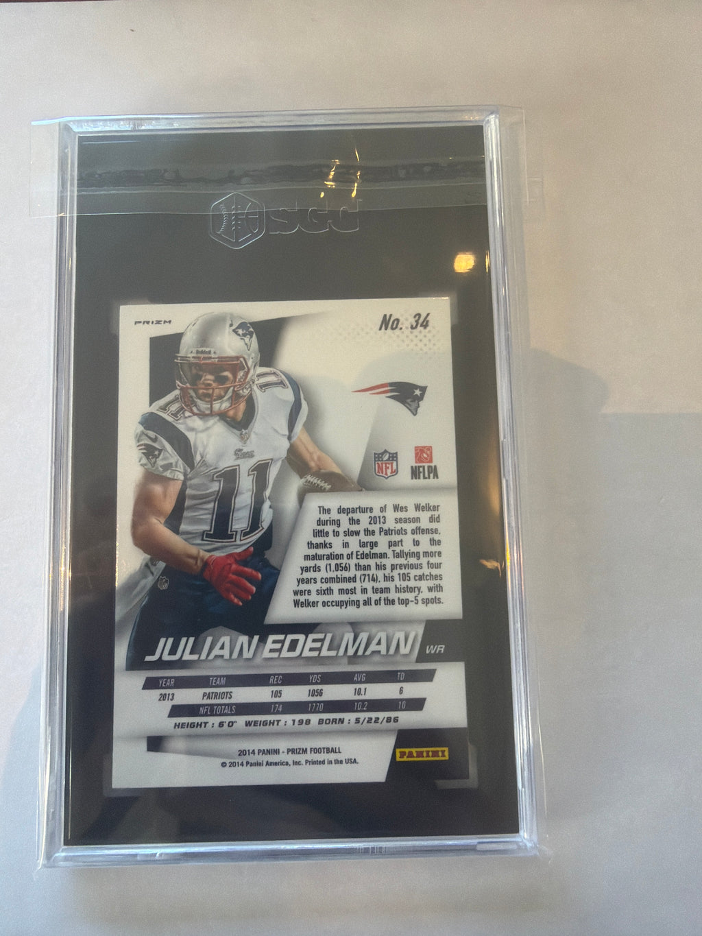 2014 Prizm Julian Edelman red/white/blue Prizm SGC 10