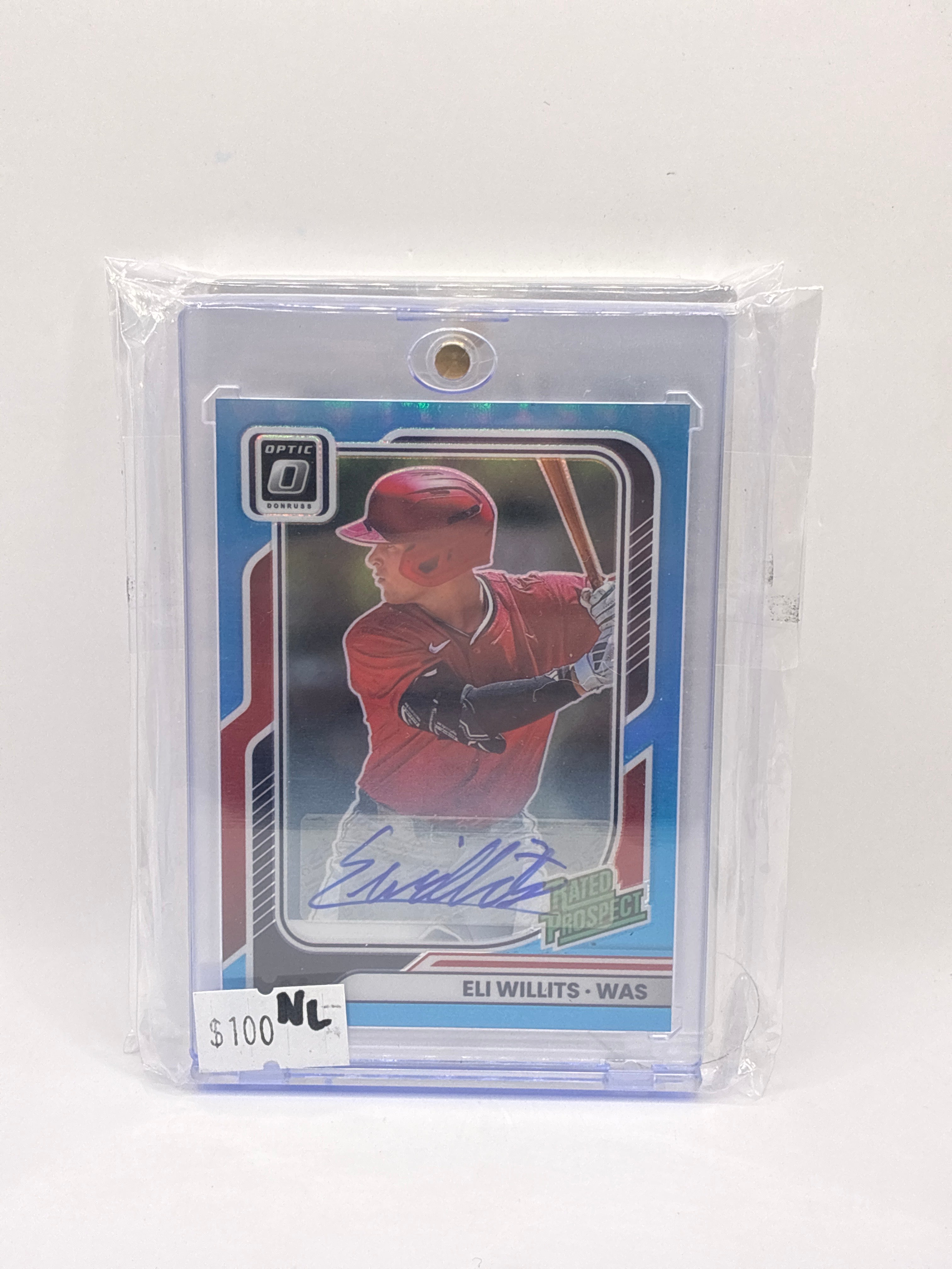 2026 Donruss Optic Eli Willits Rated Prospect Blue Auto 48/49