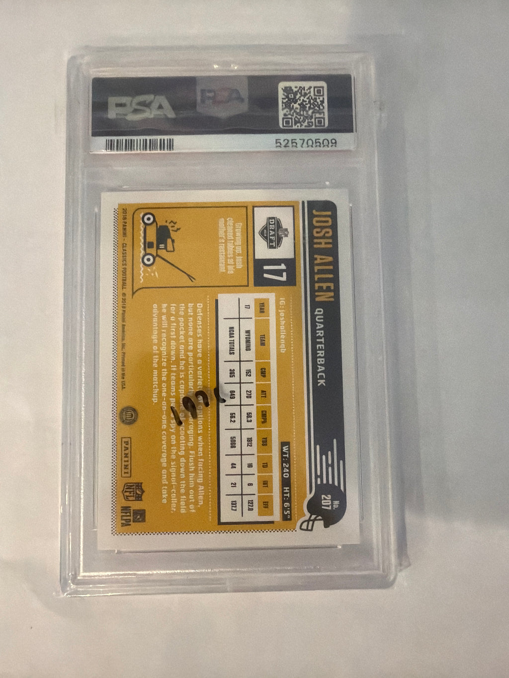2018 panini classics Josh Allen