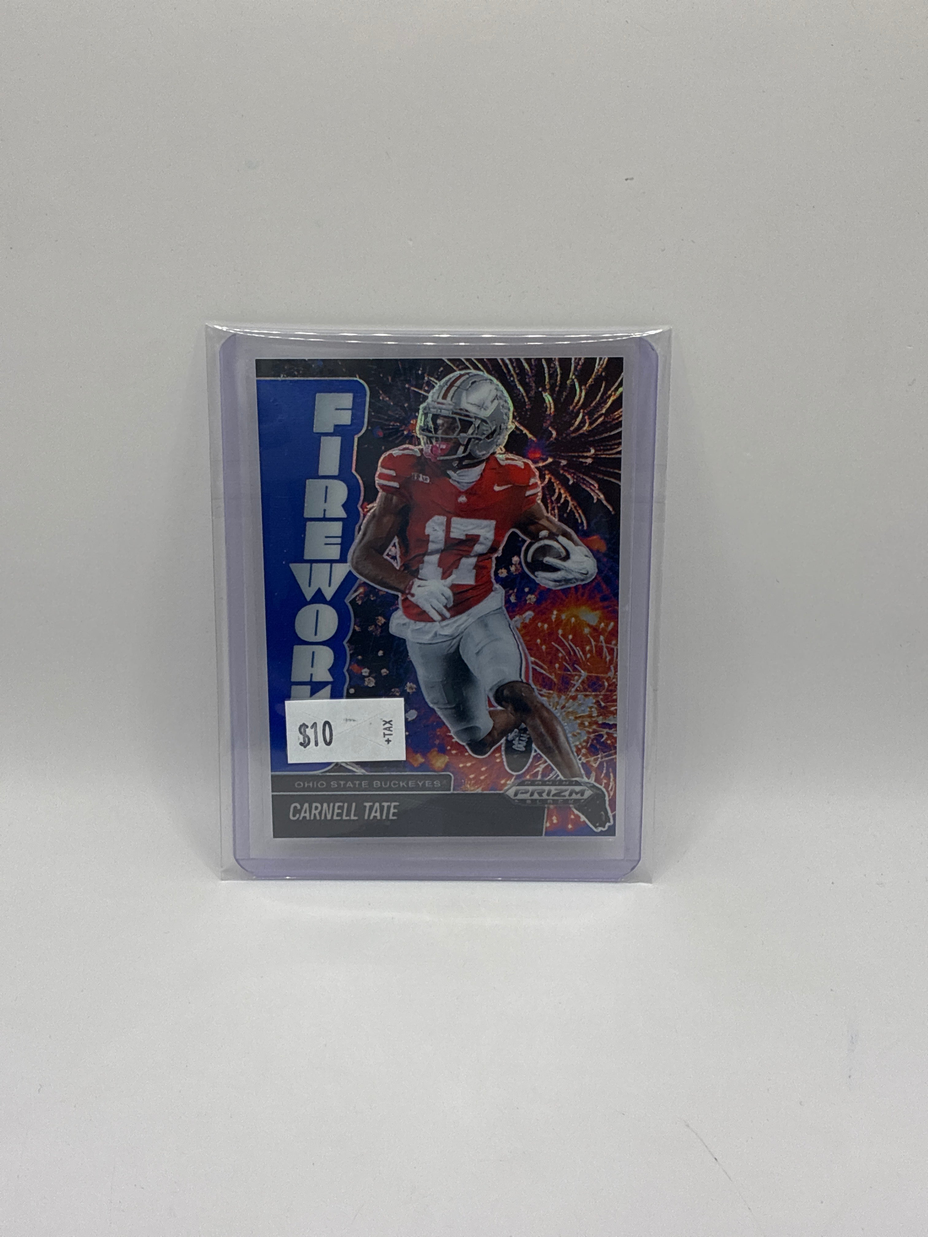 2025 Panini Prizm Black Fireworks Carnell Tate Blue Prizm 152/199