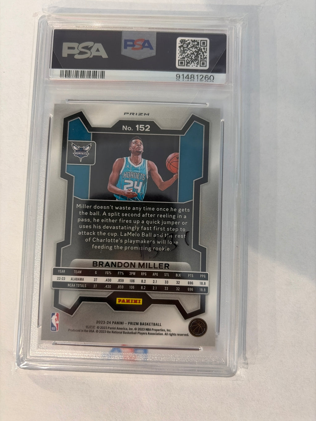 2023 Prizm Brandon Miller Red ice PSA10