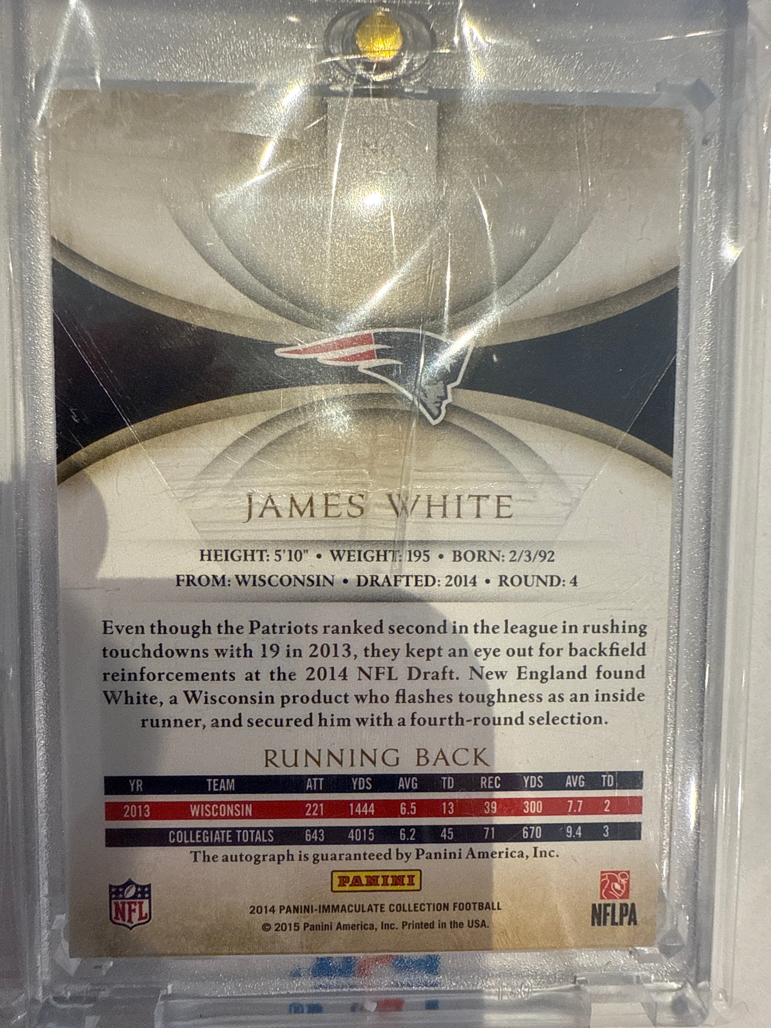 2014 Immaculate James White Auto 47/49