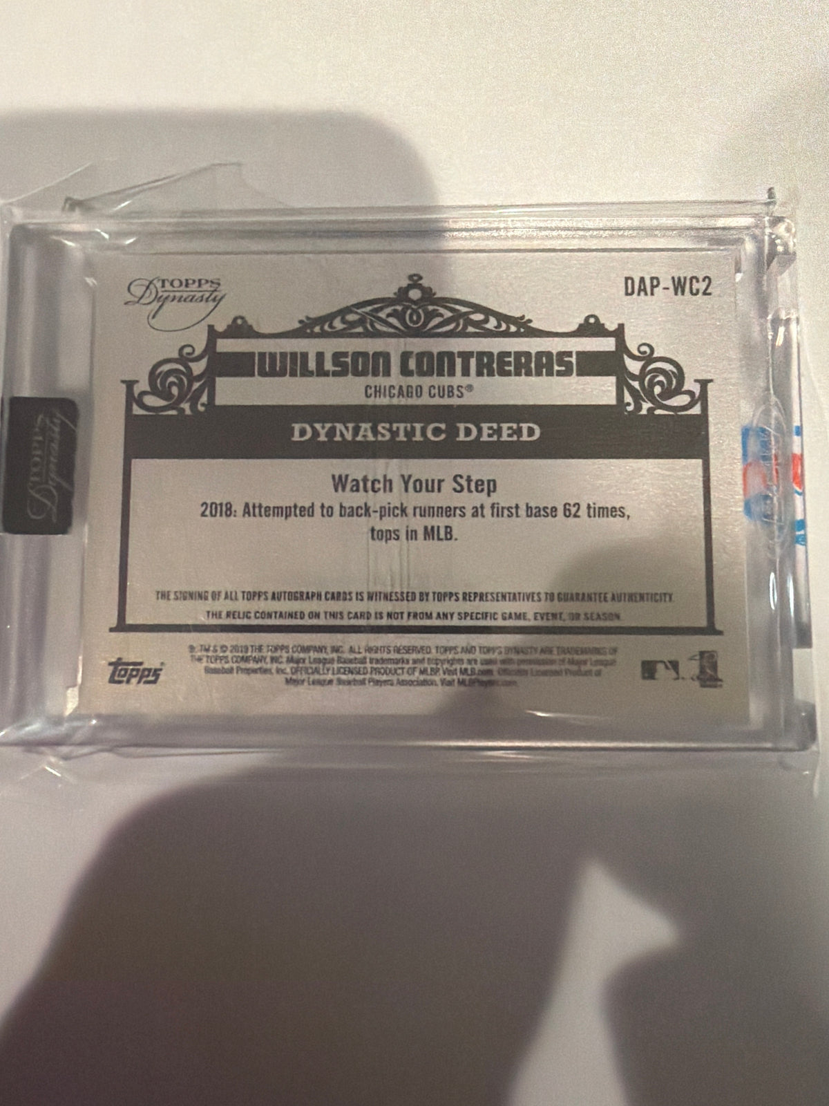 Topps Dynasty Wilson Coatreras Patch Auto 5/10