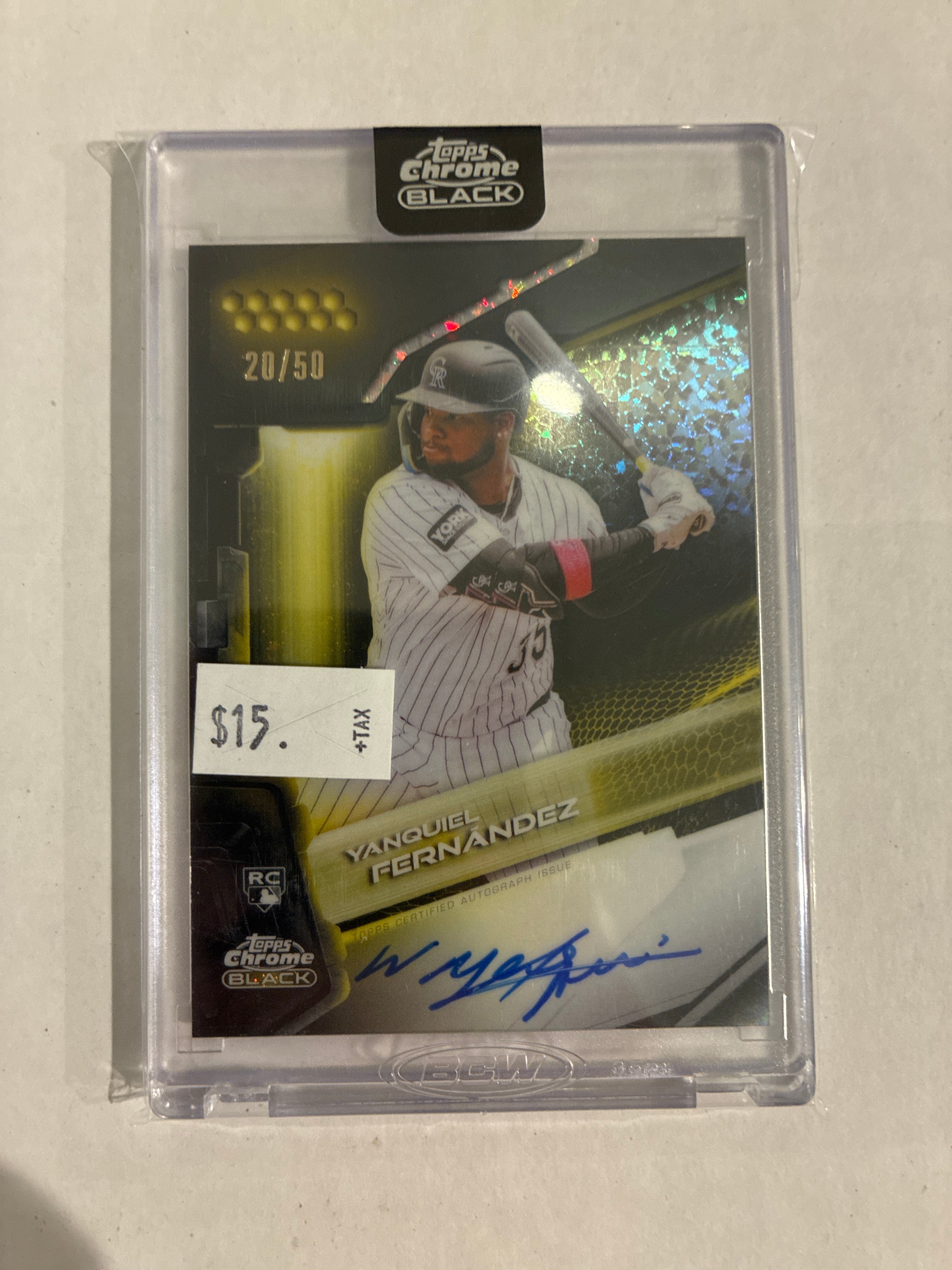 2026 Topps Chrome Black Yanquiel Fernandez Auto 20/50
