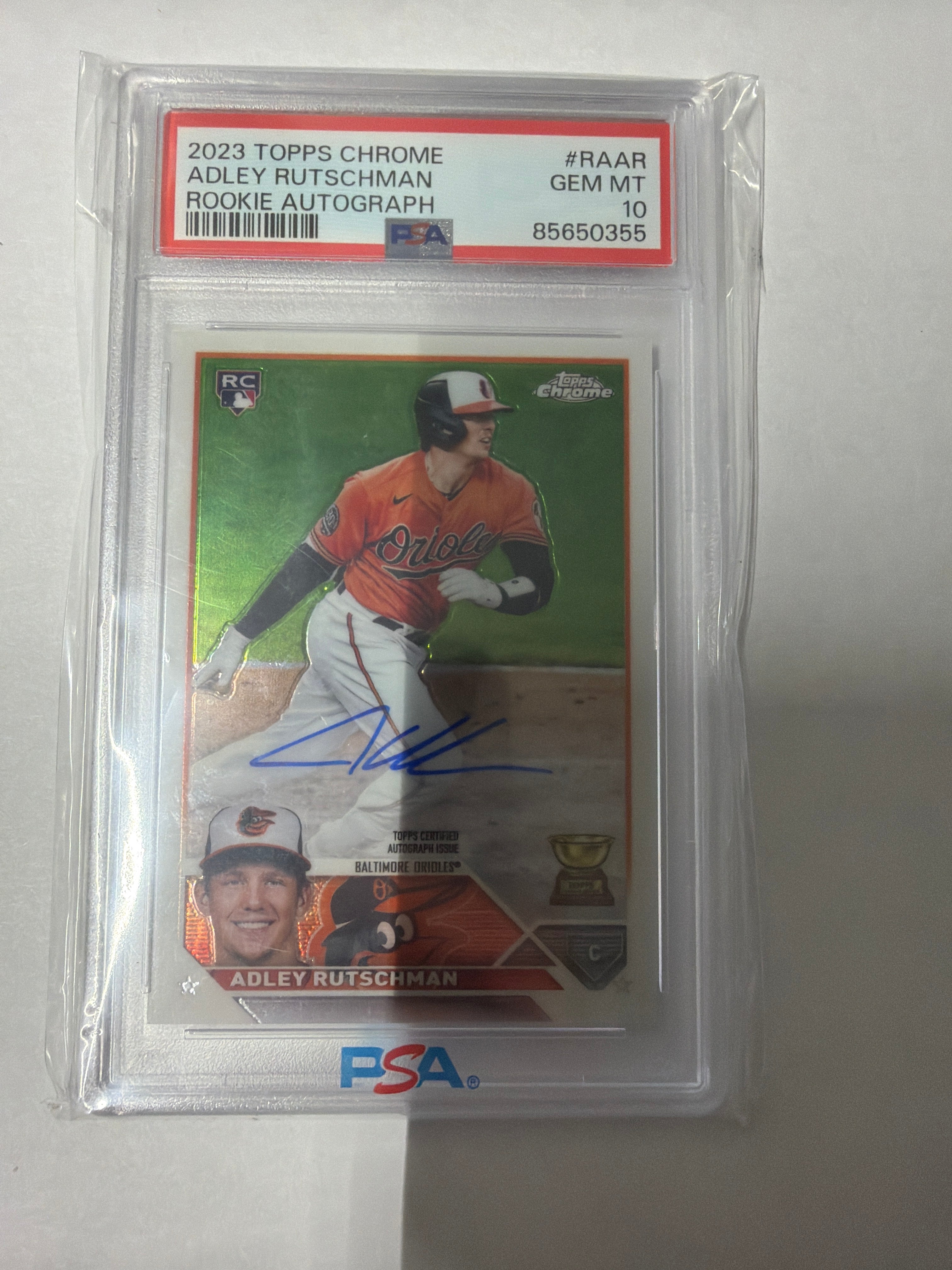 2023 Topps chrome Adley Rutschman rookie auto PSA10