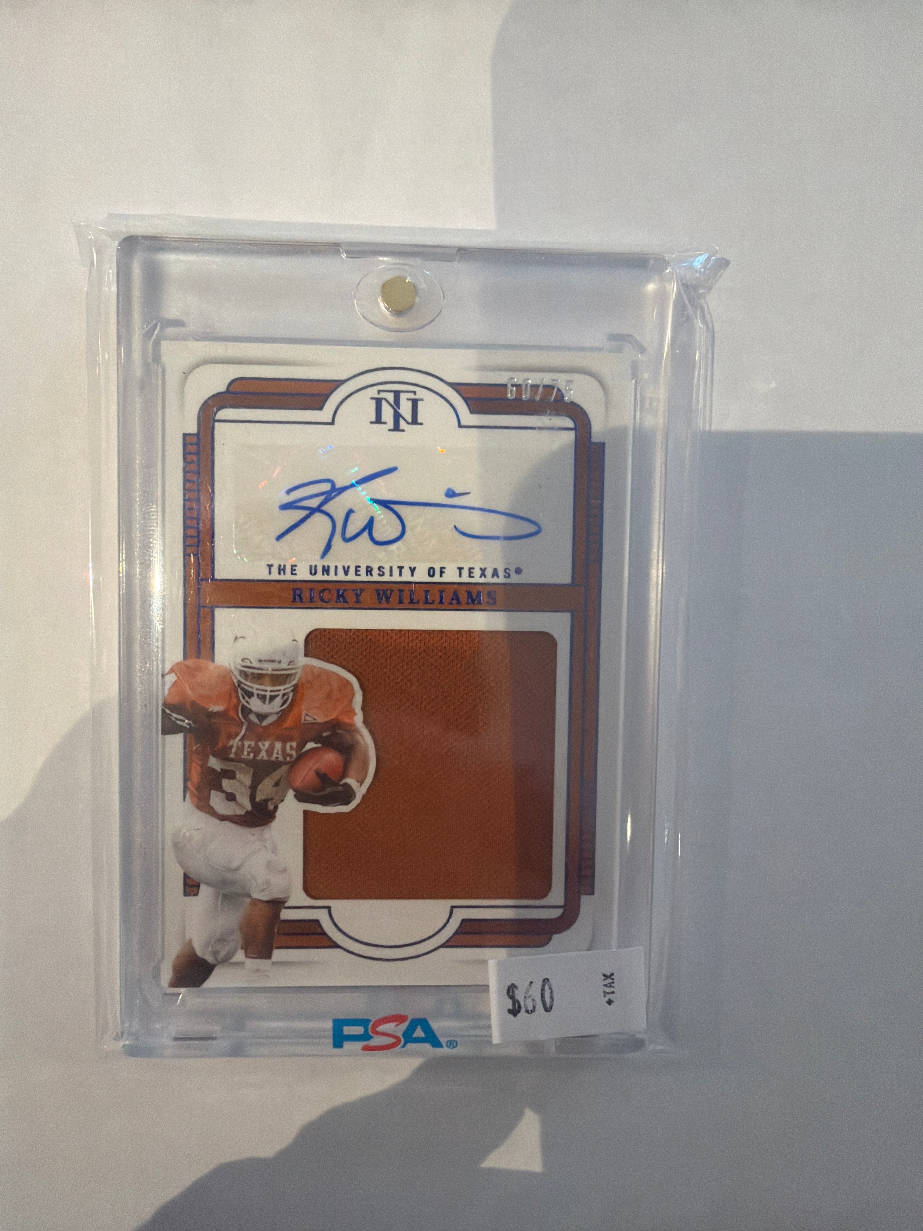2025 national treasures Ricky Williams patch auto 60/75