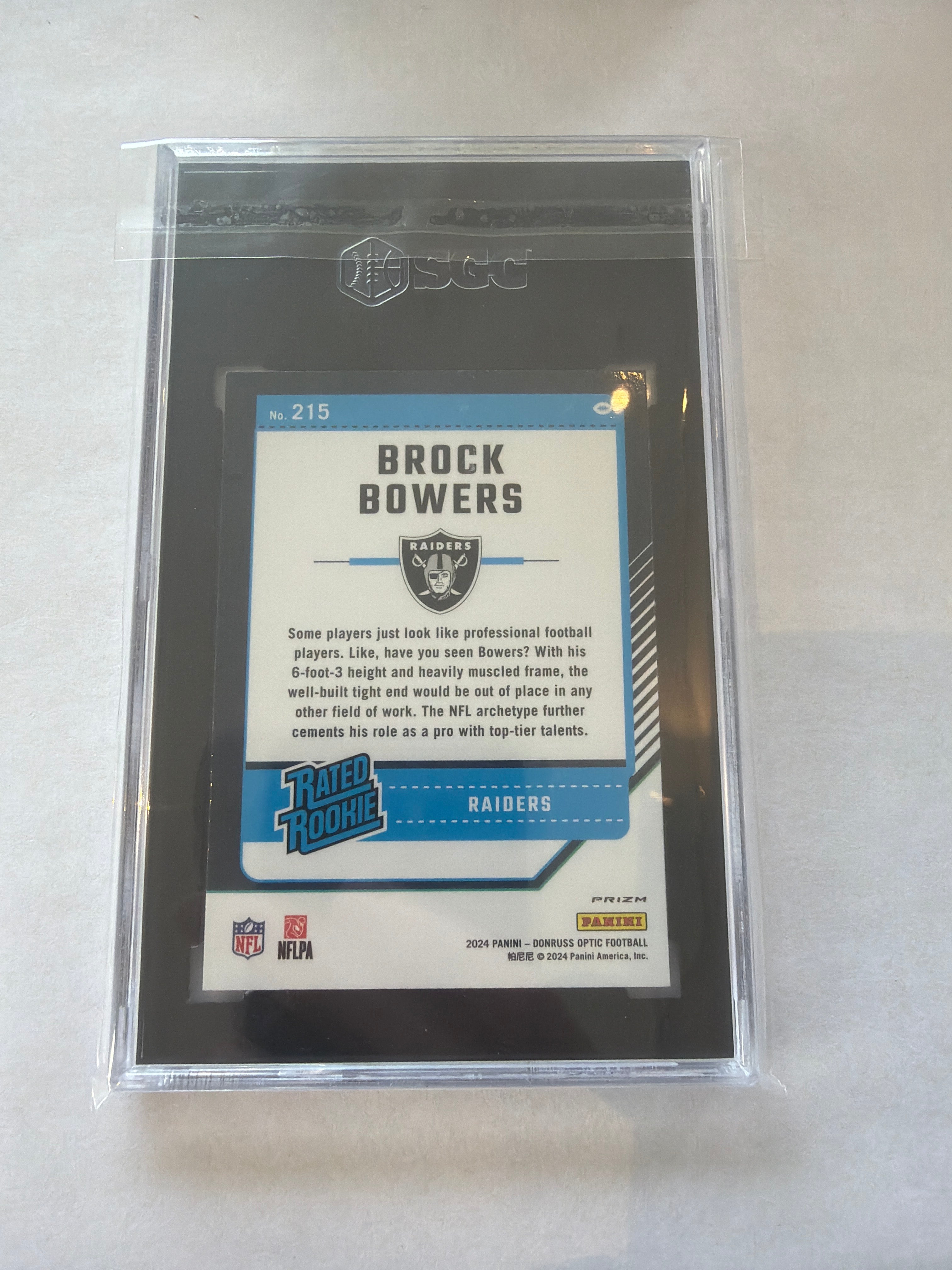 2024 Donruss optic Brock bowers blue scope Prizm SGC 10
