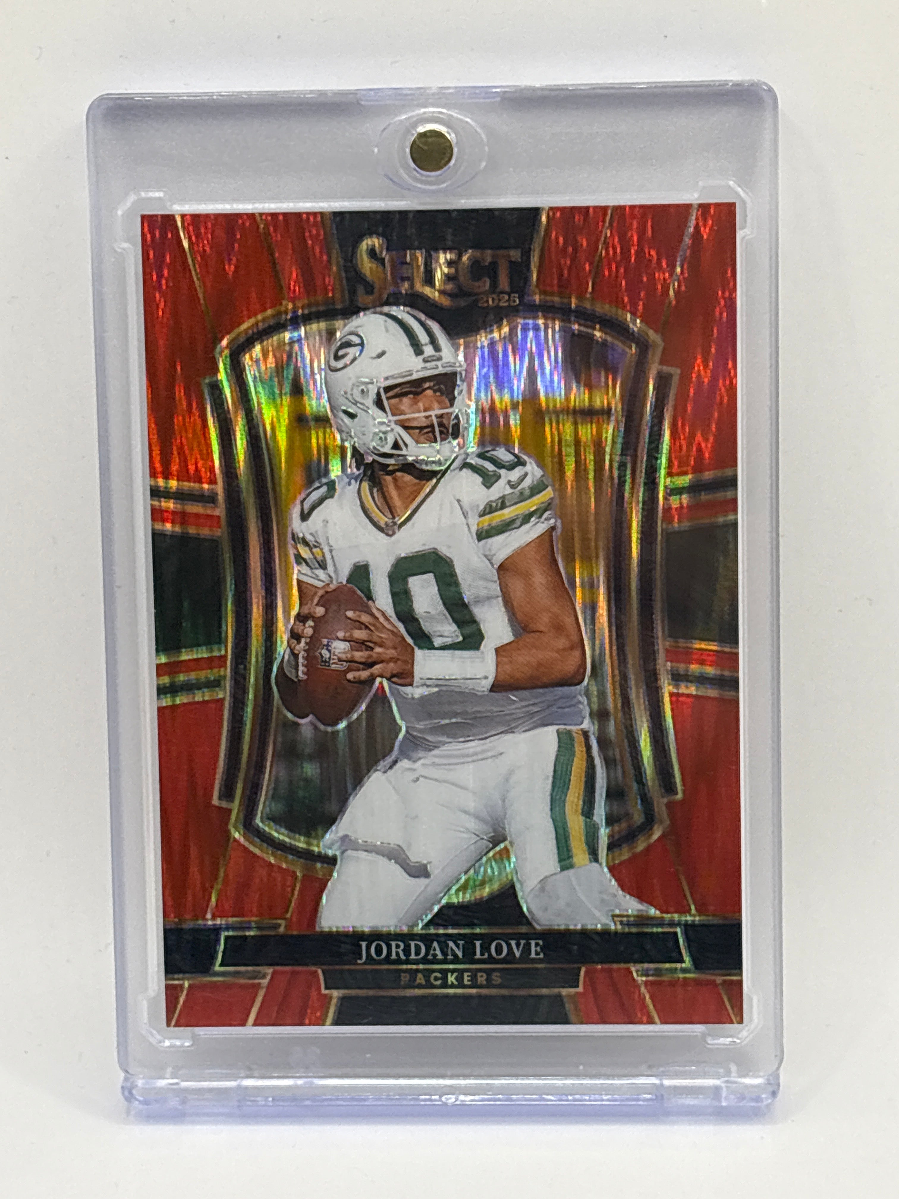 2025 Panini Select Jordan Love #168 Red Black Shock Prizm Premier Level Packers