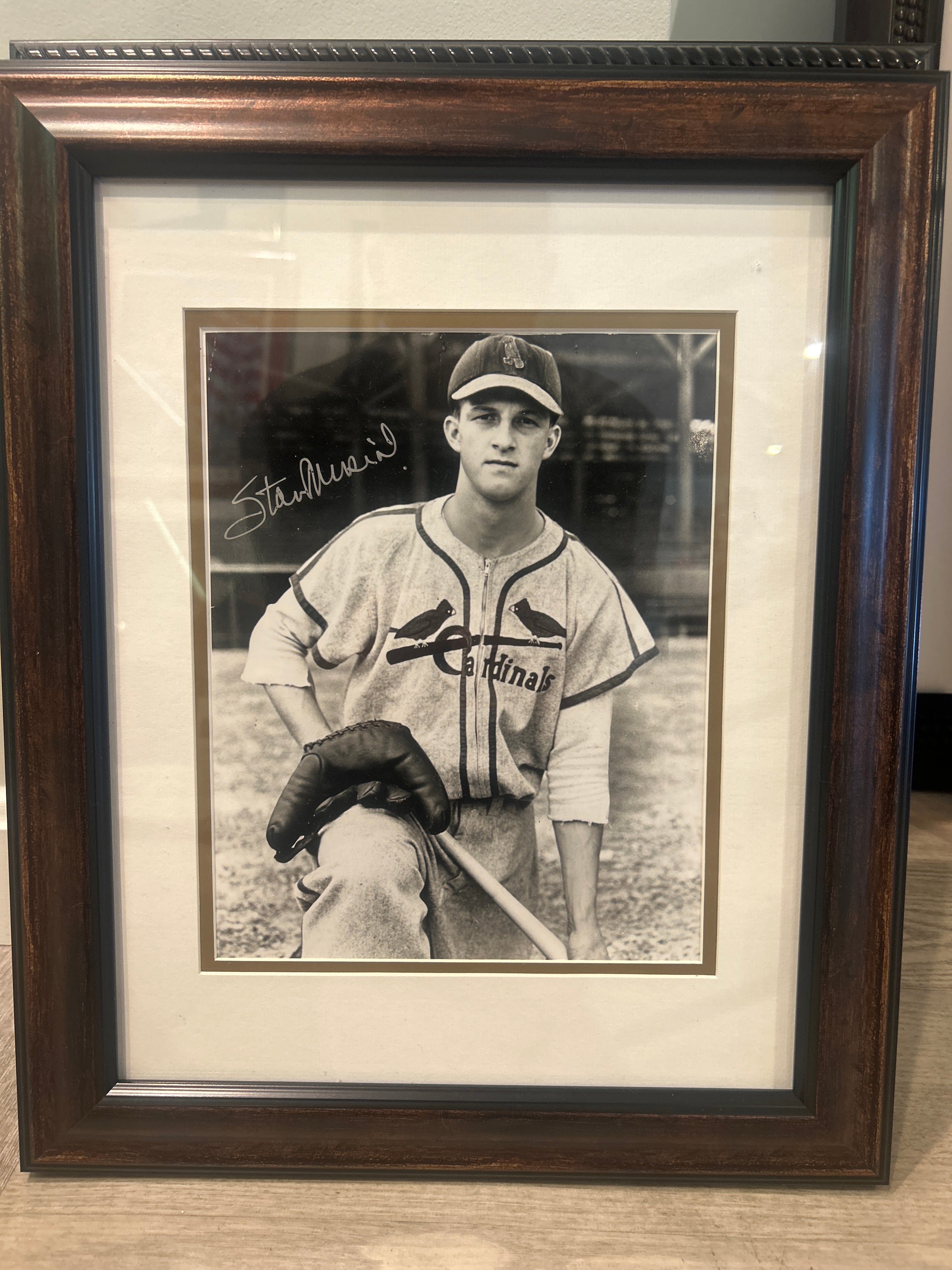 Stan Musial Framed Autograph Photo JSA Certified