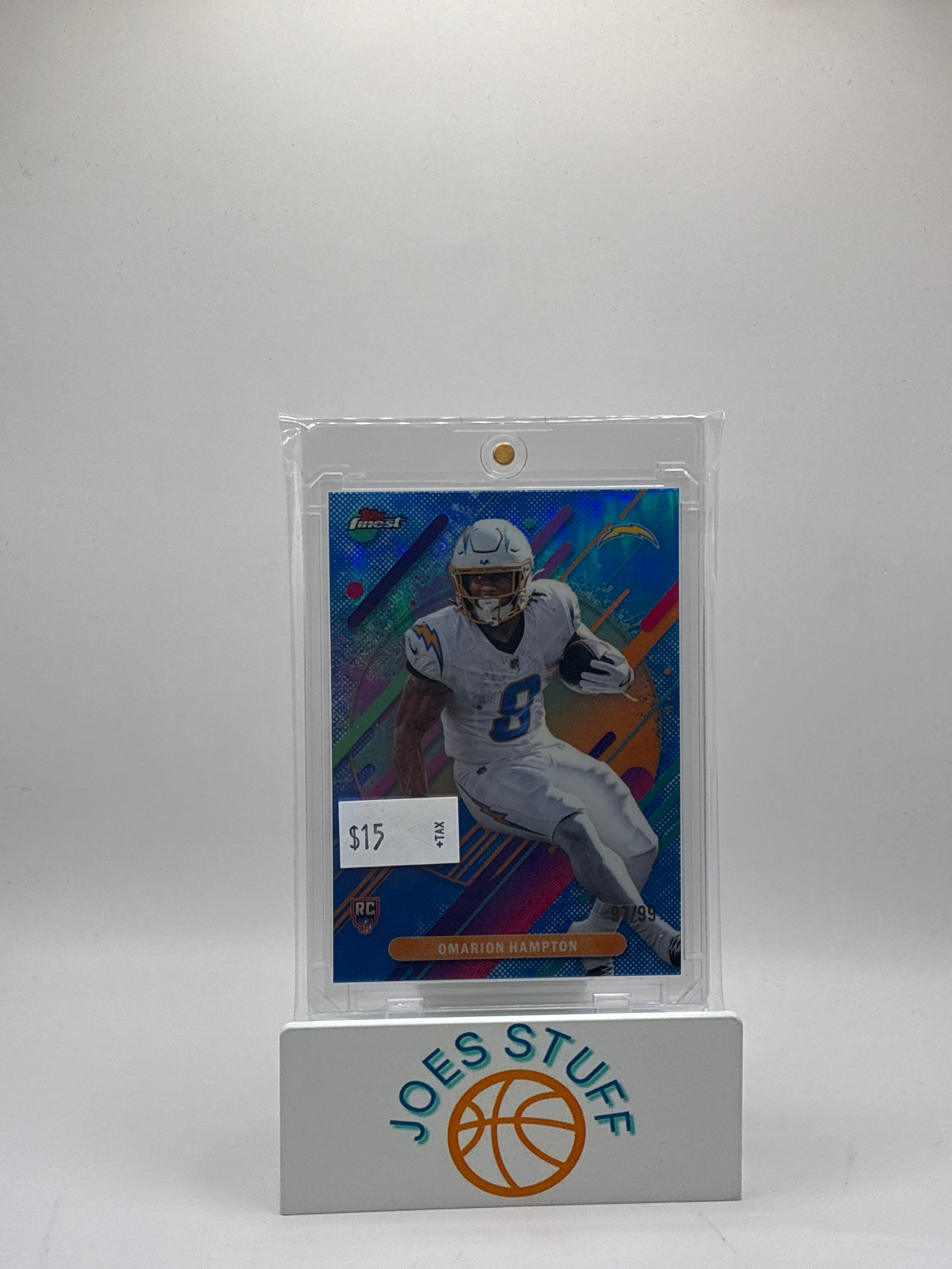 2025 Topps Finest Omarion Hampton Blue Refractor 97/99