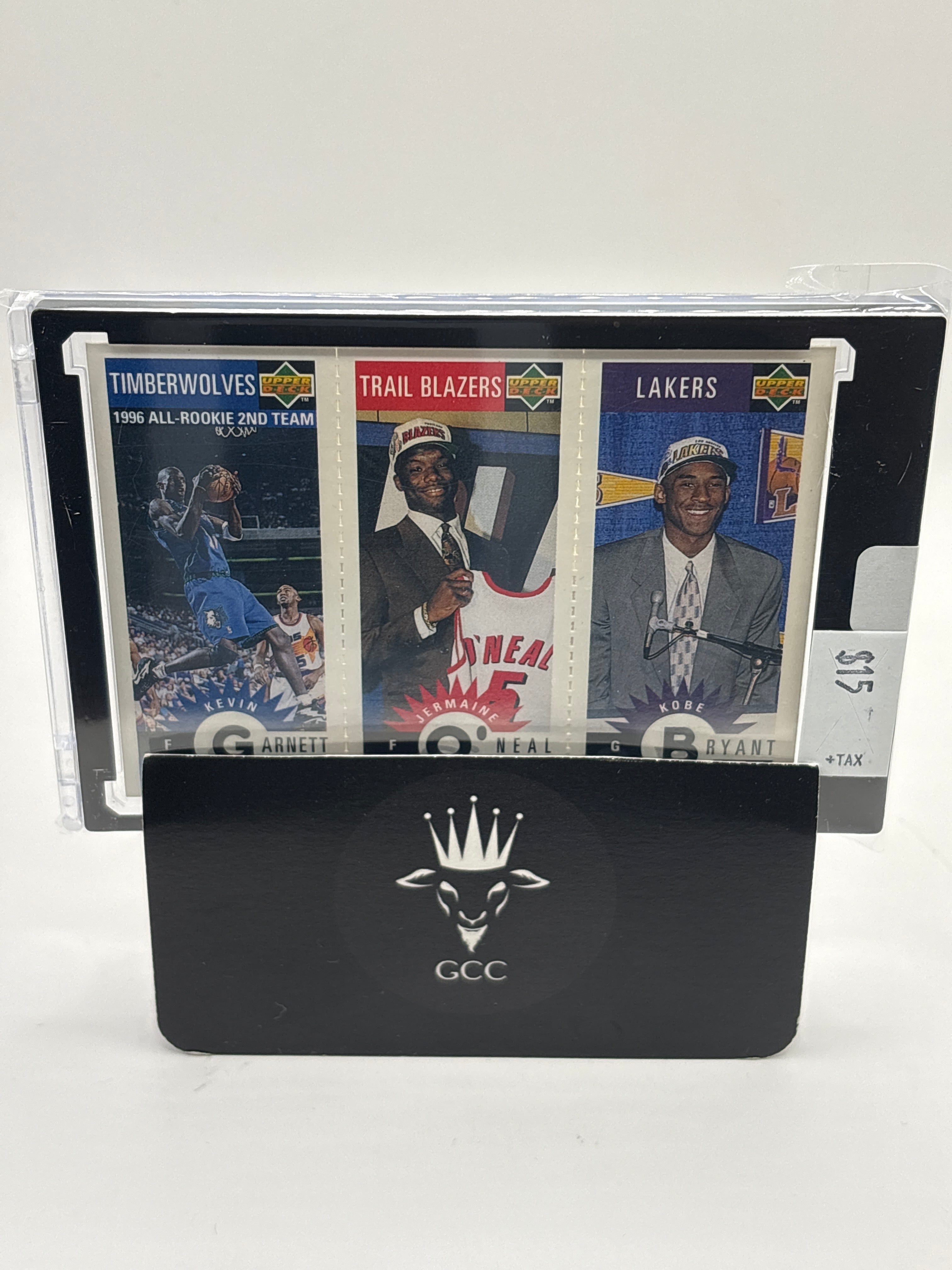 1996-97 Upper Deck Collector’s Choice Mini-Card Panels Kobe Bryant, Kevin Garnett, Jermaine O’Neal #M129-158-139