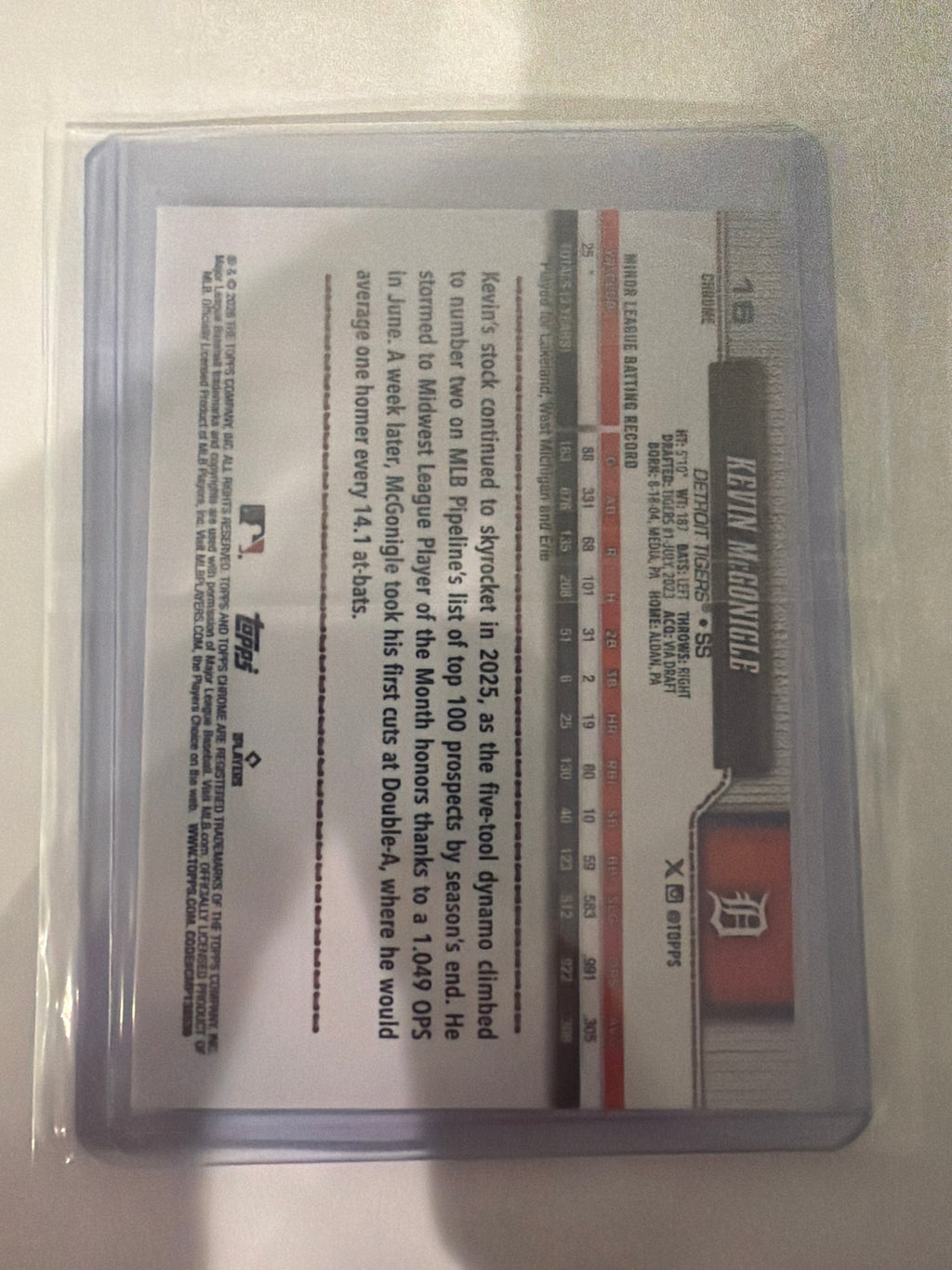 2026 Topps Chrome Kevin Mcgonigle 121/199