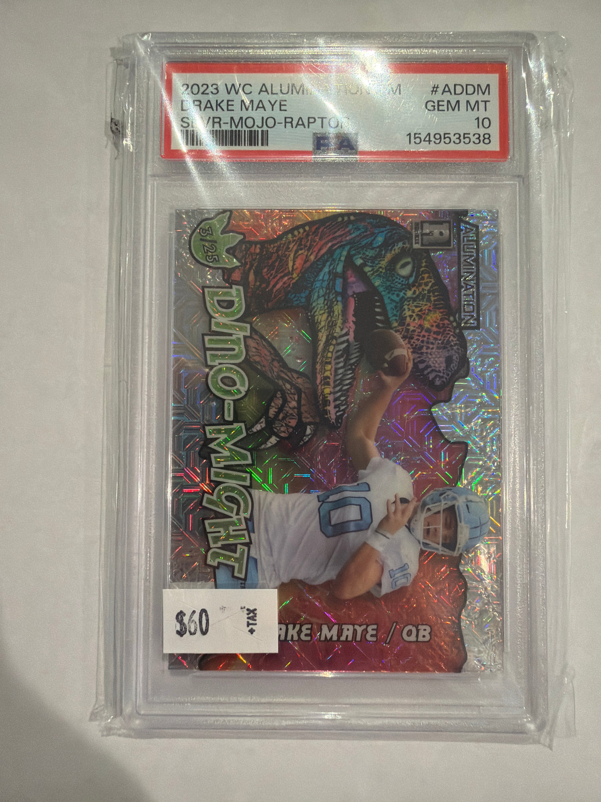 2023 Wildcard Alumination DM Silver Mojo Raptor Drake Maye PSA 10