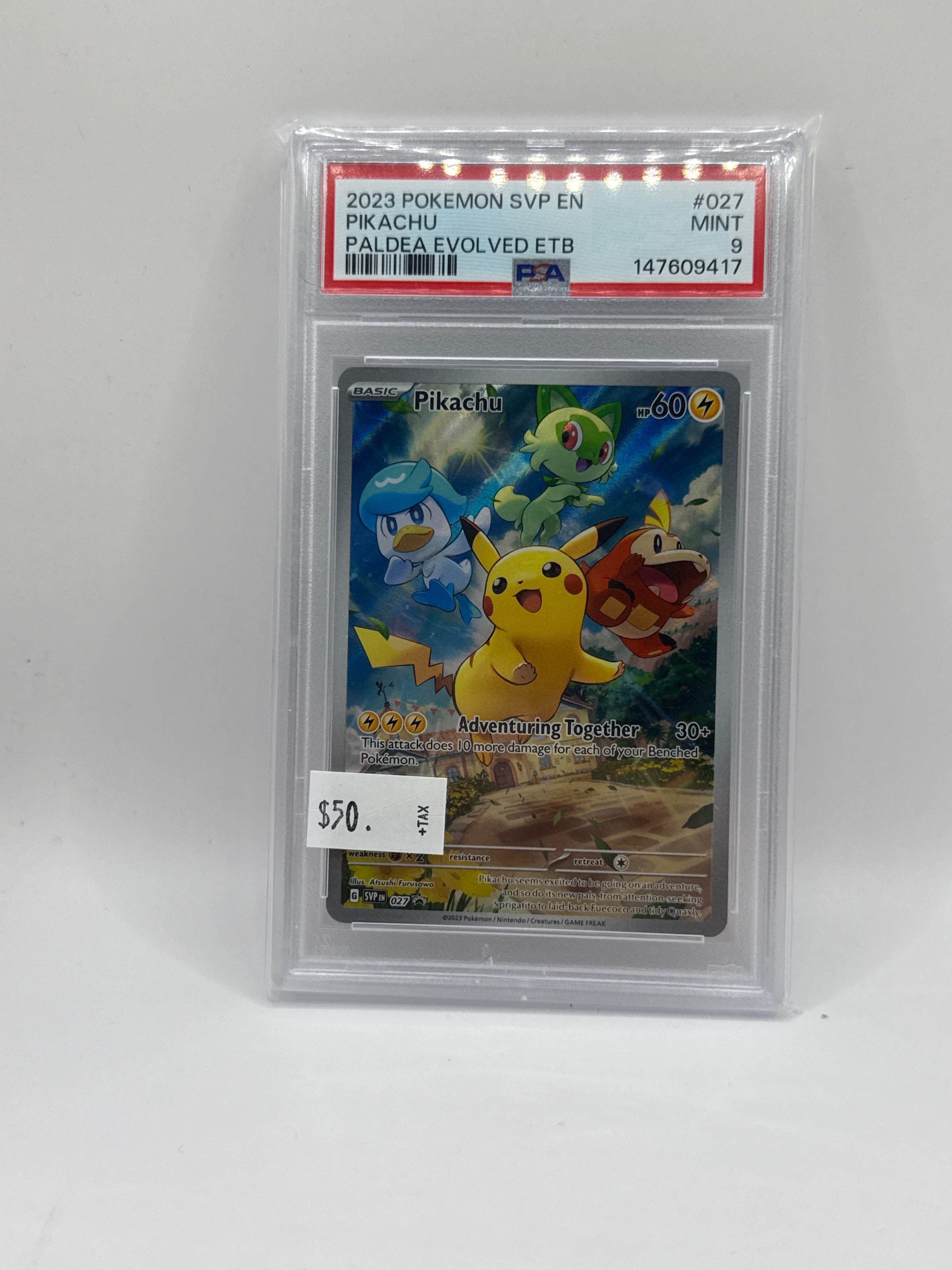 Scarlet & Violet Pikachu Promo 027 PSA 9