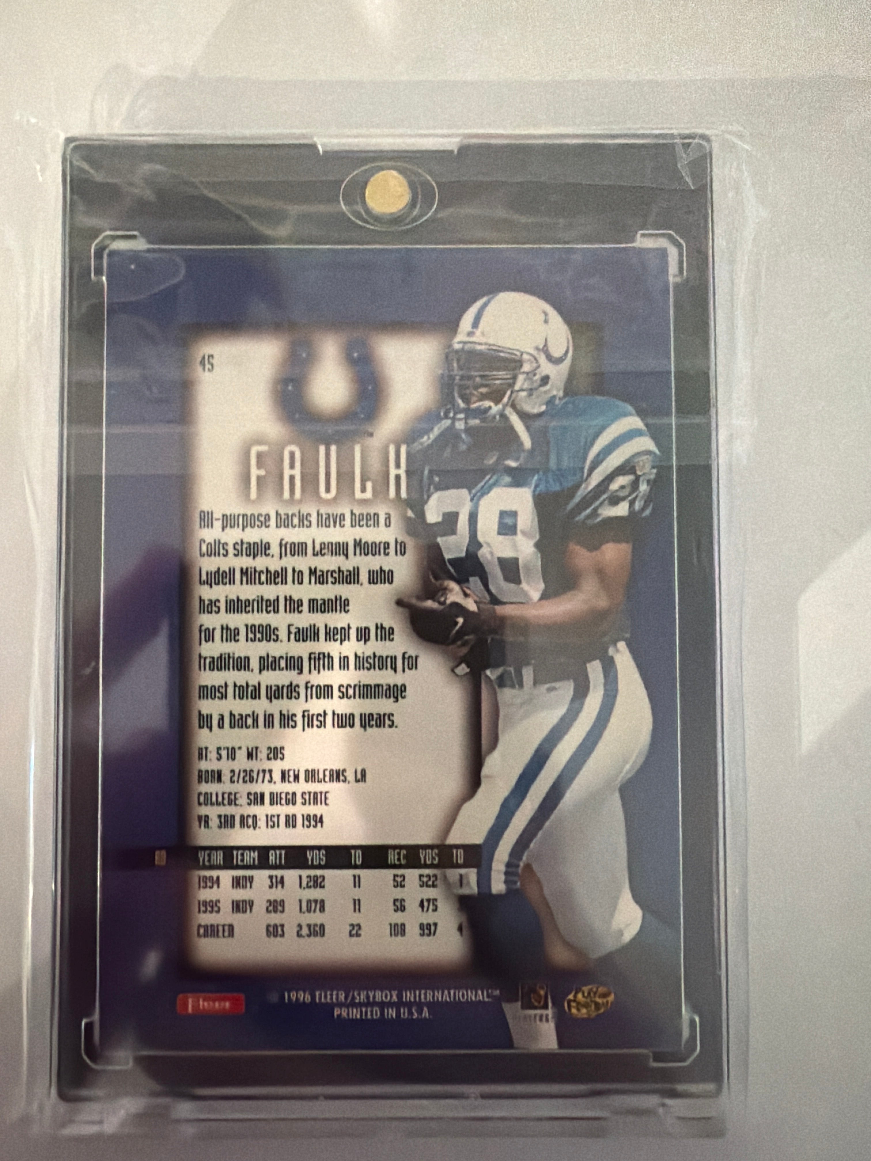 1996 fleer ultra Marshall Faulk