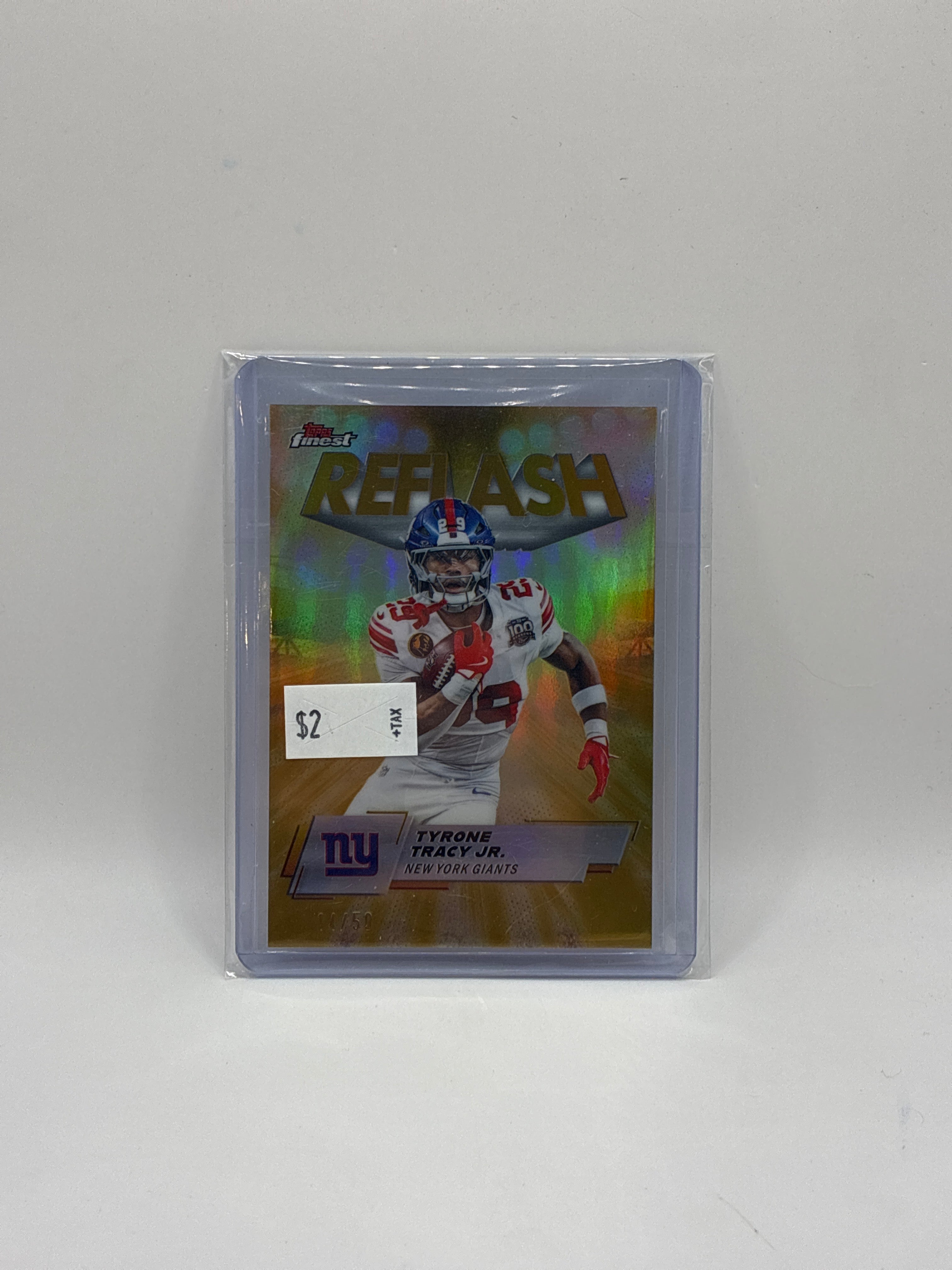 2025 Topps Finest Tyrone Tracy Jr Reflash Gold Refractor 14/50