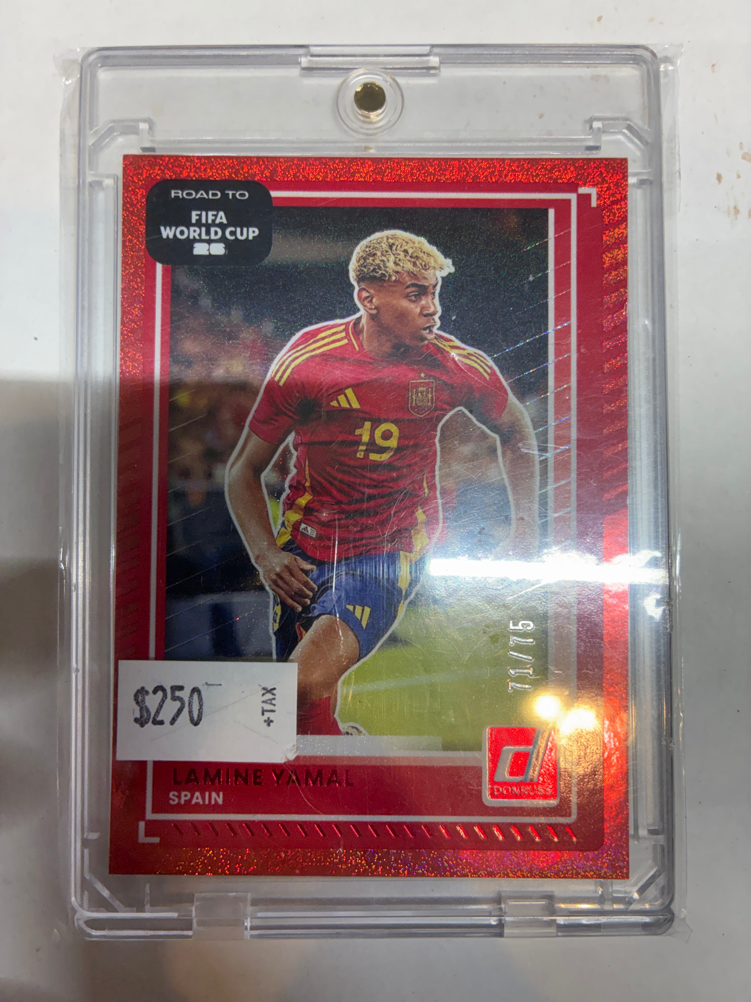 2025-26 Panini Donruss Road to Fifa World Cup Lamine Yamal Red Sparkle Refractor 71/75
