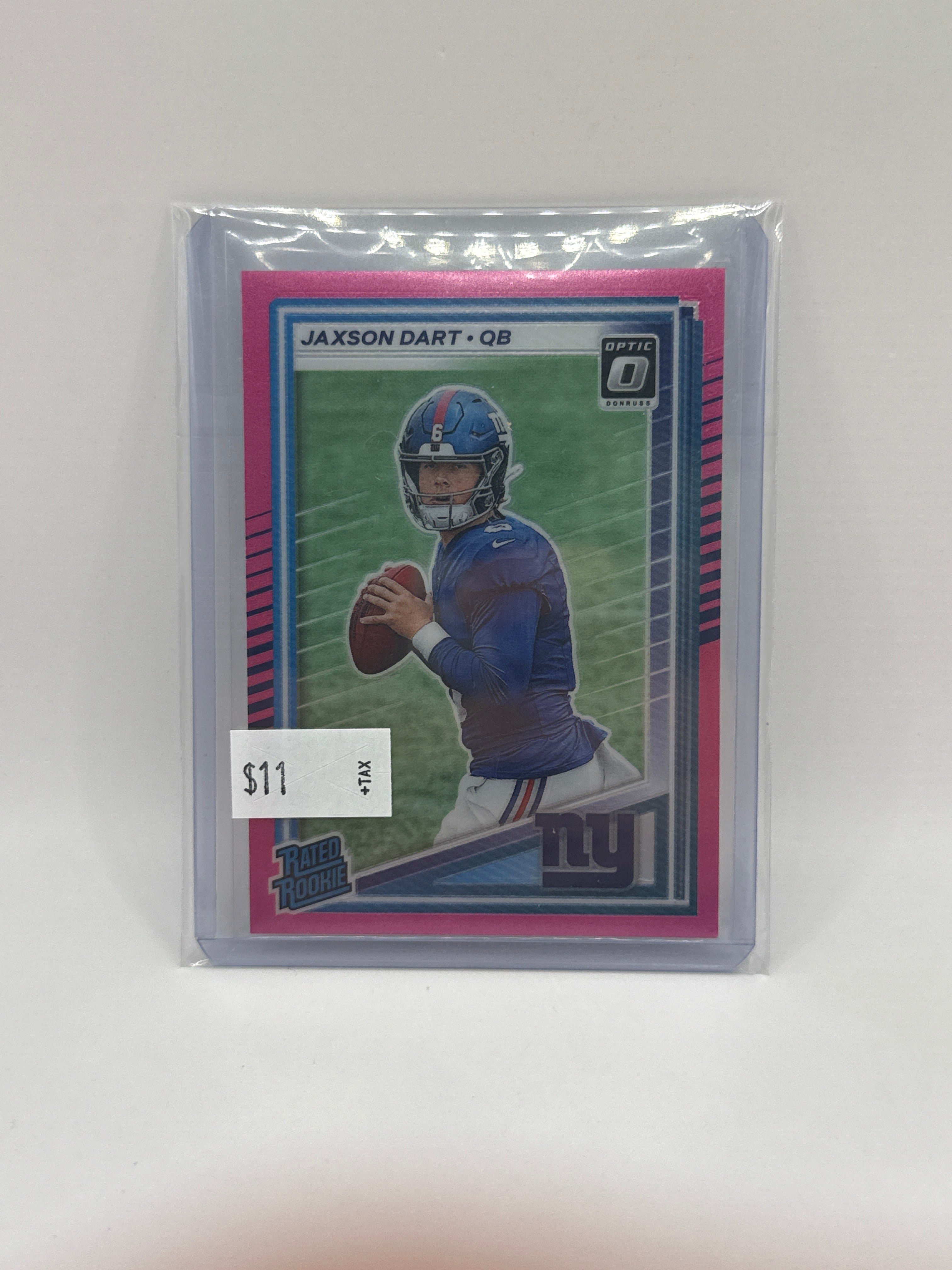 2025 Donruss Optic Jaxson Dart Pink Holo Rated Rookie